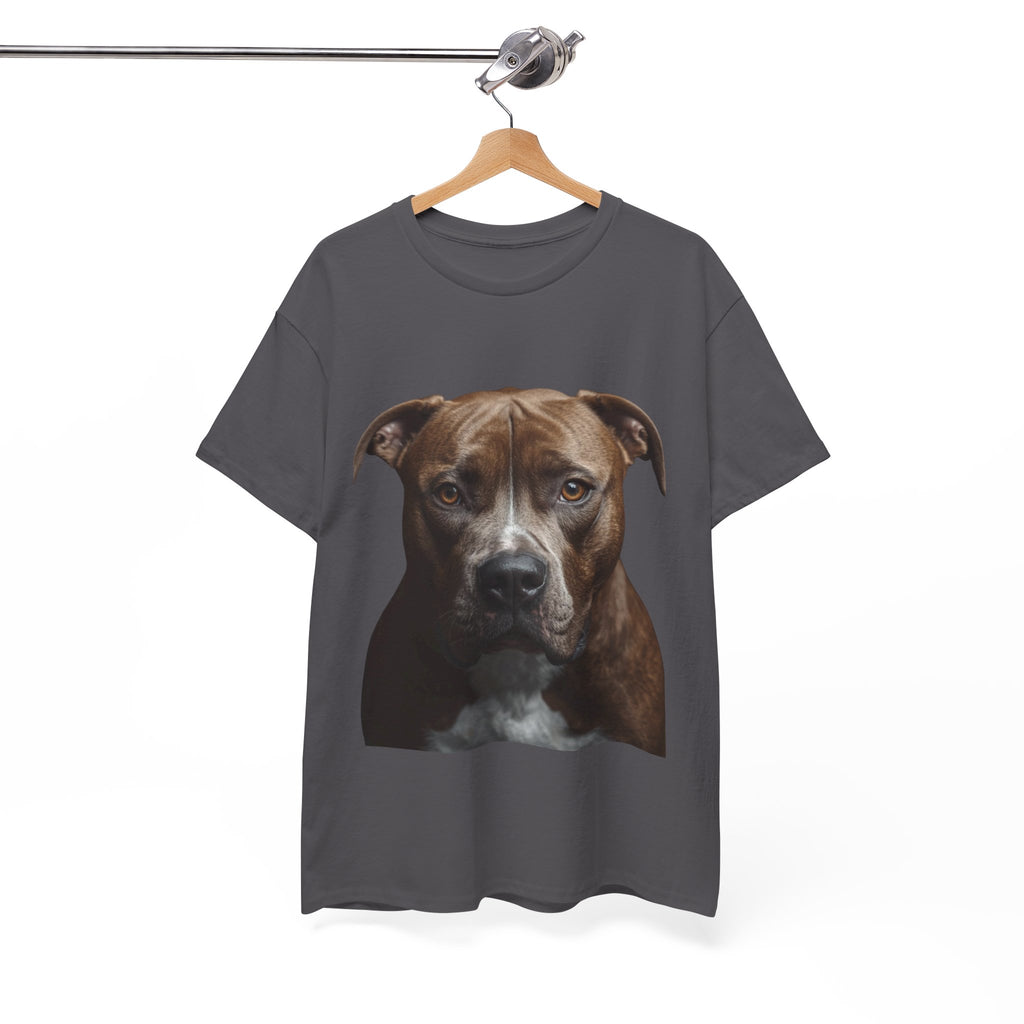 Pit Bull Portrait T-Shirt — Realistic Dog Face Tee for Dog Lovers