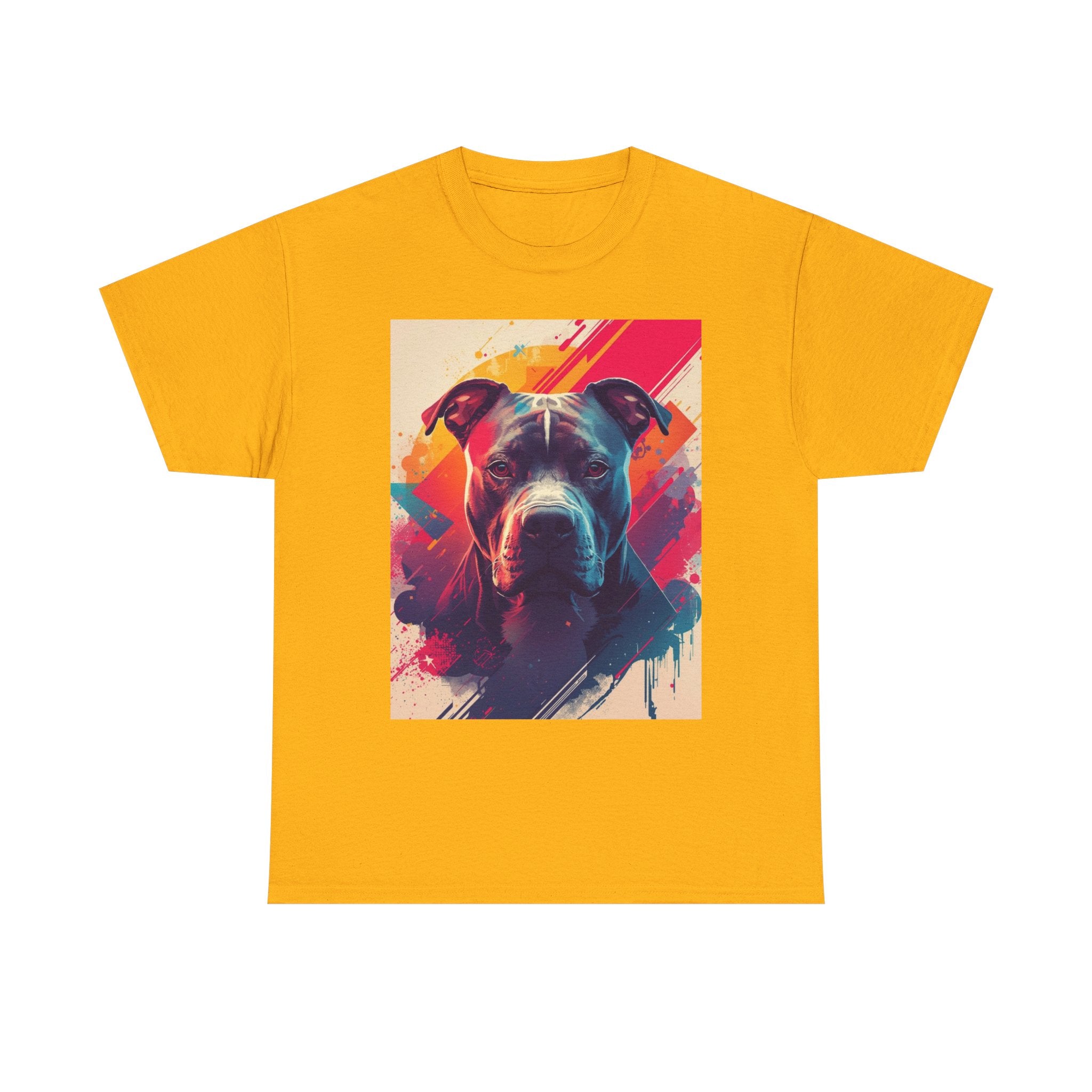 Pit Bull Pop Art T-Shirt — Colorful Abstract Dog Portrait Tee