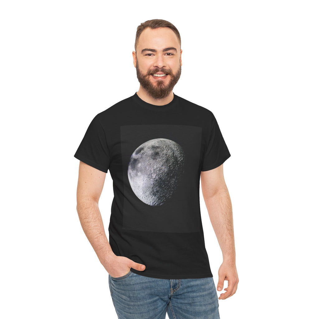 Moon Phase Tee — Realistic Half Moon Graphic T-Shirt