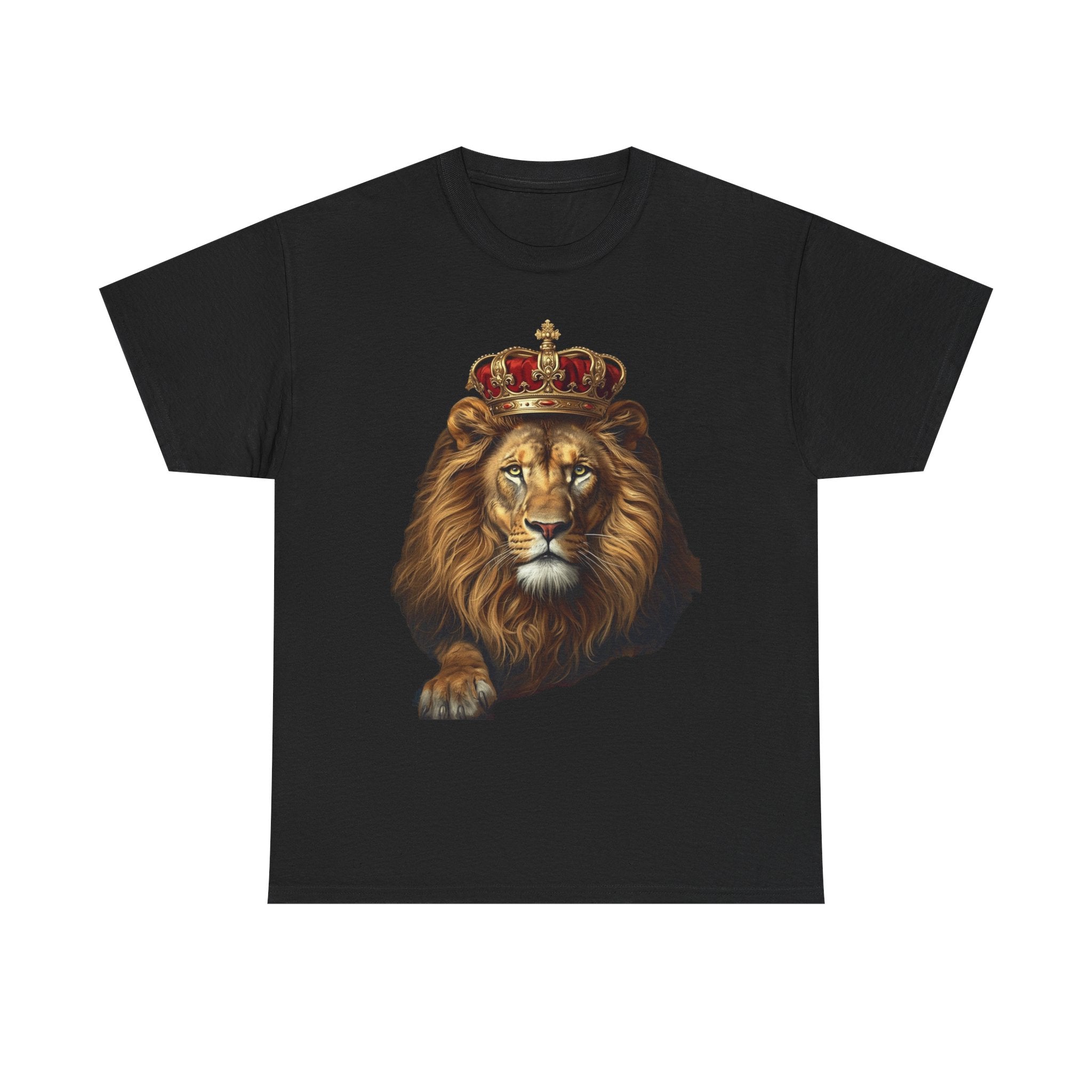 Lion King Crown T-Shirt — Regal Lion Graphic Tee for Men & Women