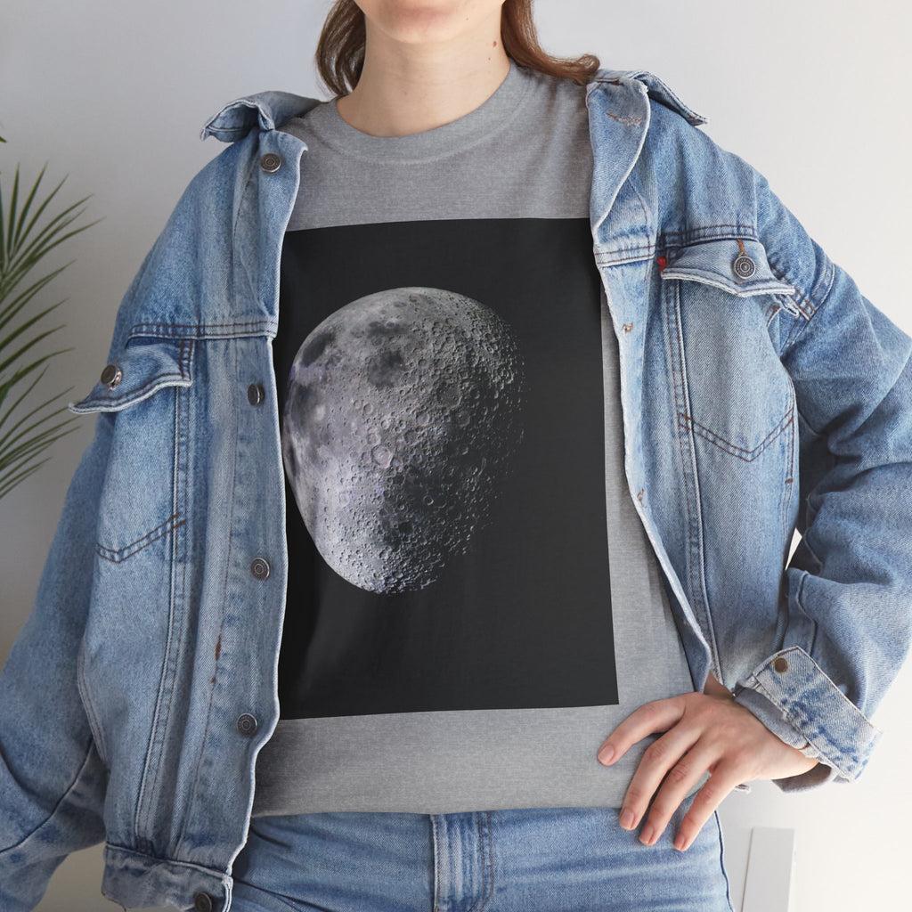 Moon Phase Tee — Realistic Half Moon Graphic T-Shirt