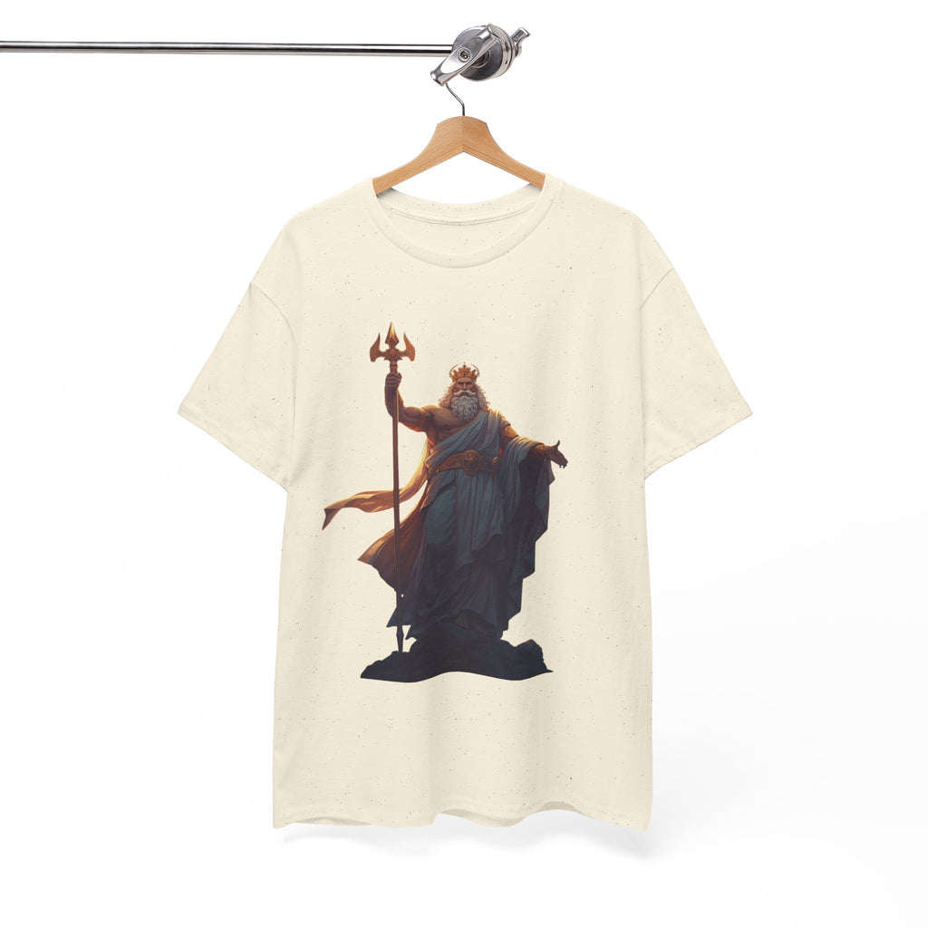 Poseidon Trident Statue T-Shirt — Mythic Sea God Graphic Tee