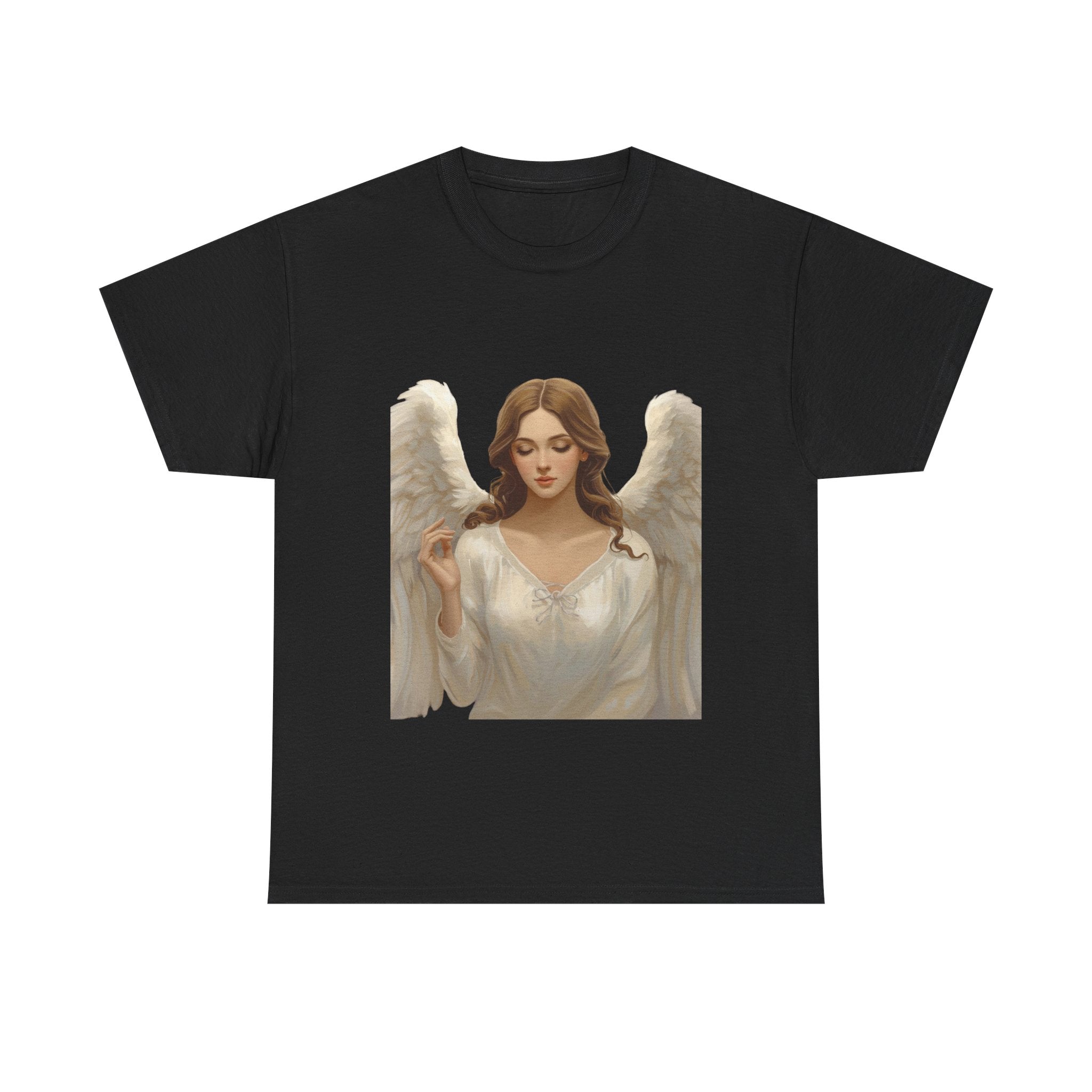 Angel Portrait T‑Shirt — Serene Guardian Wings Tee