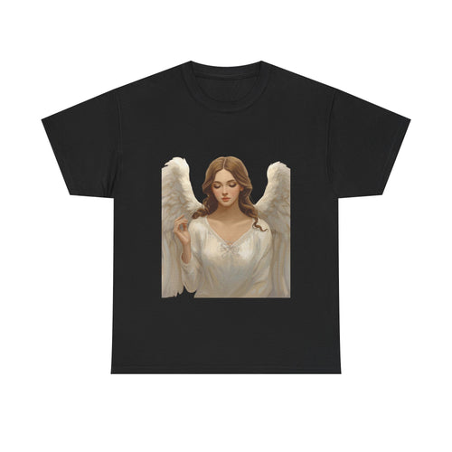 Angel Portrait T‑Shirt — Serene Guardian Wings Tee