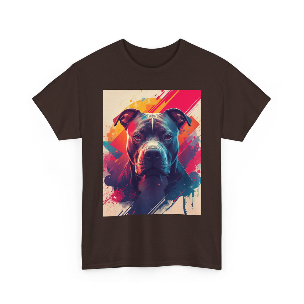 Pit Bull Pop Art T-Shirt — Colorful Abstract Dog Portrait Tee