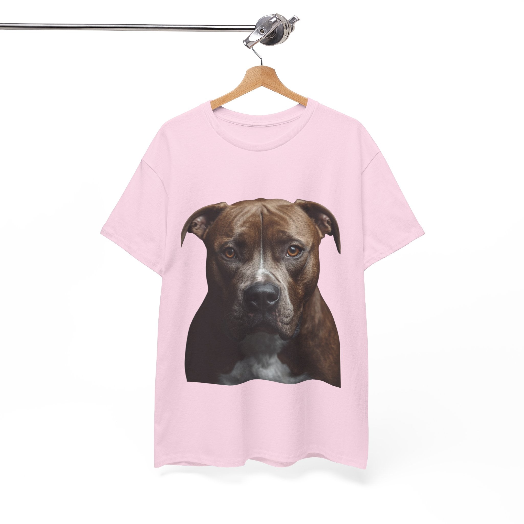 Pit Bull Portrait T-Shirt — Realistic Dog Face Tee for Dog Lovers