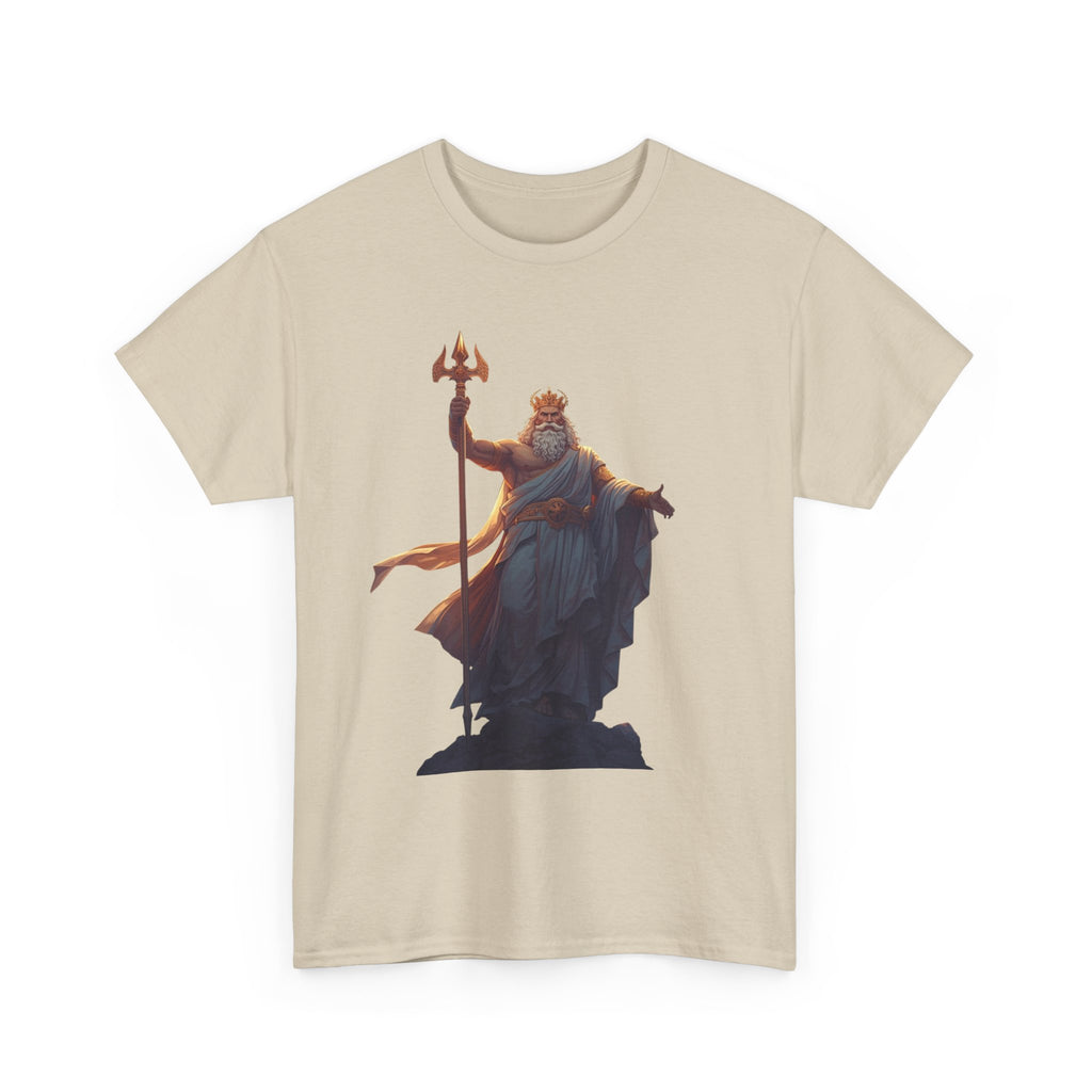 Poseidon Trident Statue T-Shirt — Mythic Sea God Graphic Tee