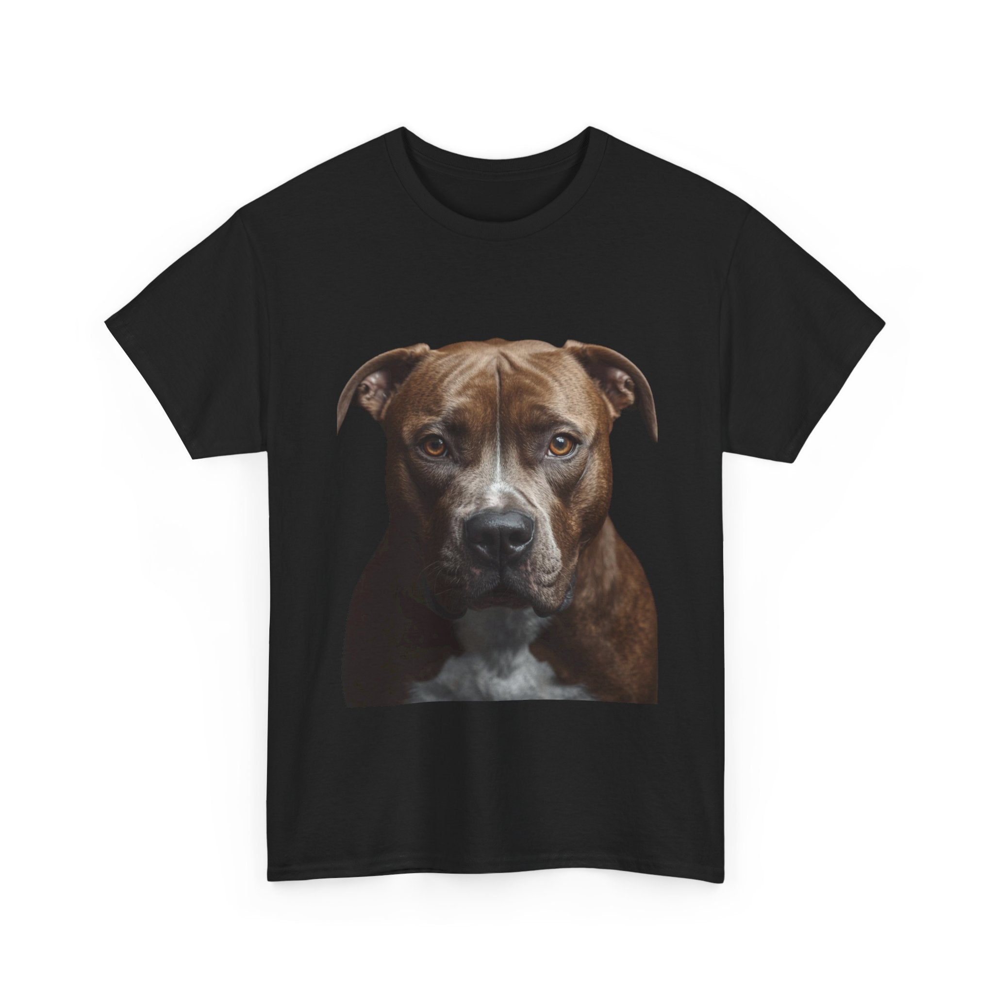 Pit Bull Portrait T-Shirt — Realistic Dog Face Tee for Dog Lovers