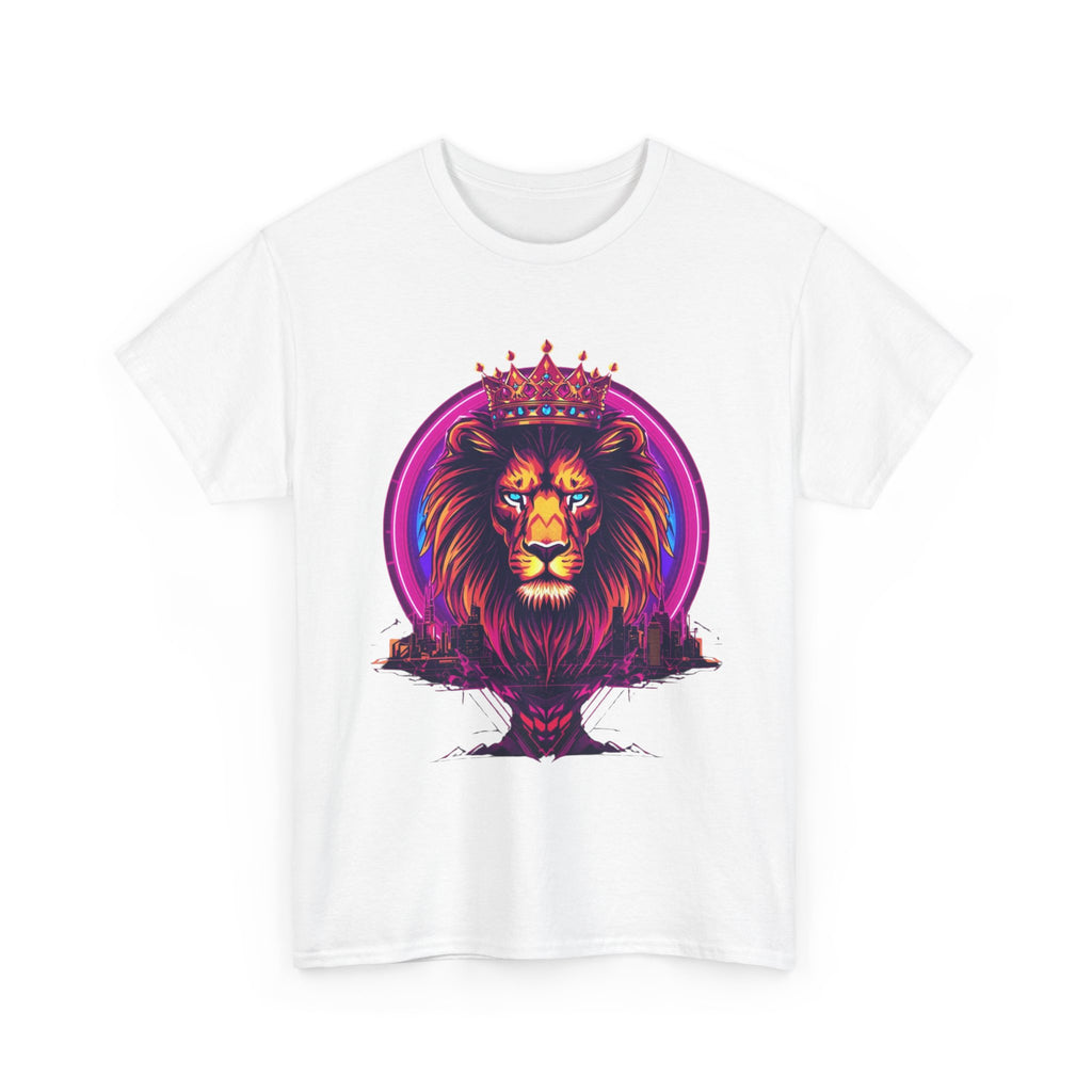 Lion King Crown T-Shirt — Vibrant Neon Lion Graphic Tee