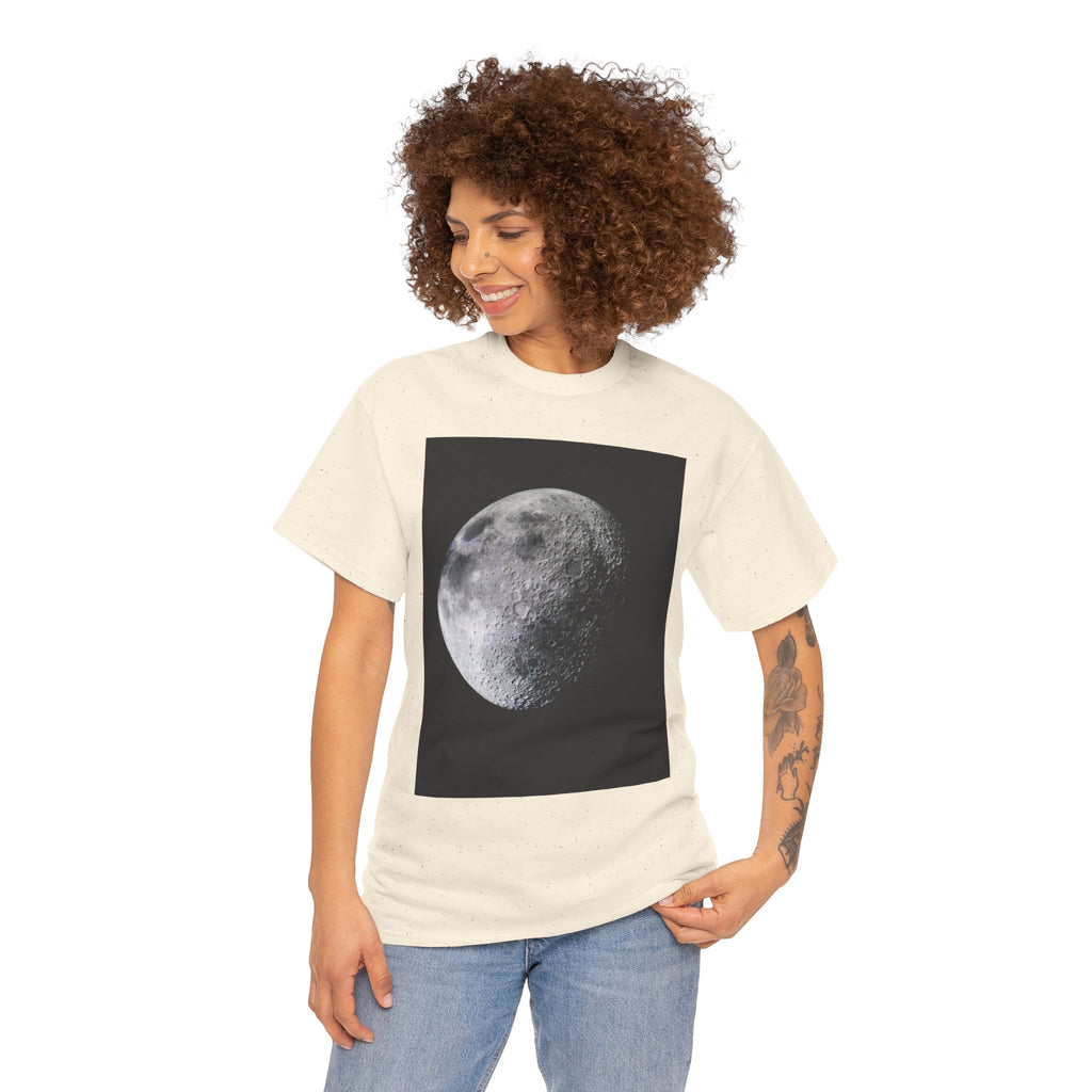 Moon Phase Tee — Realistic Half Moon Graphic T-Shirt