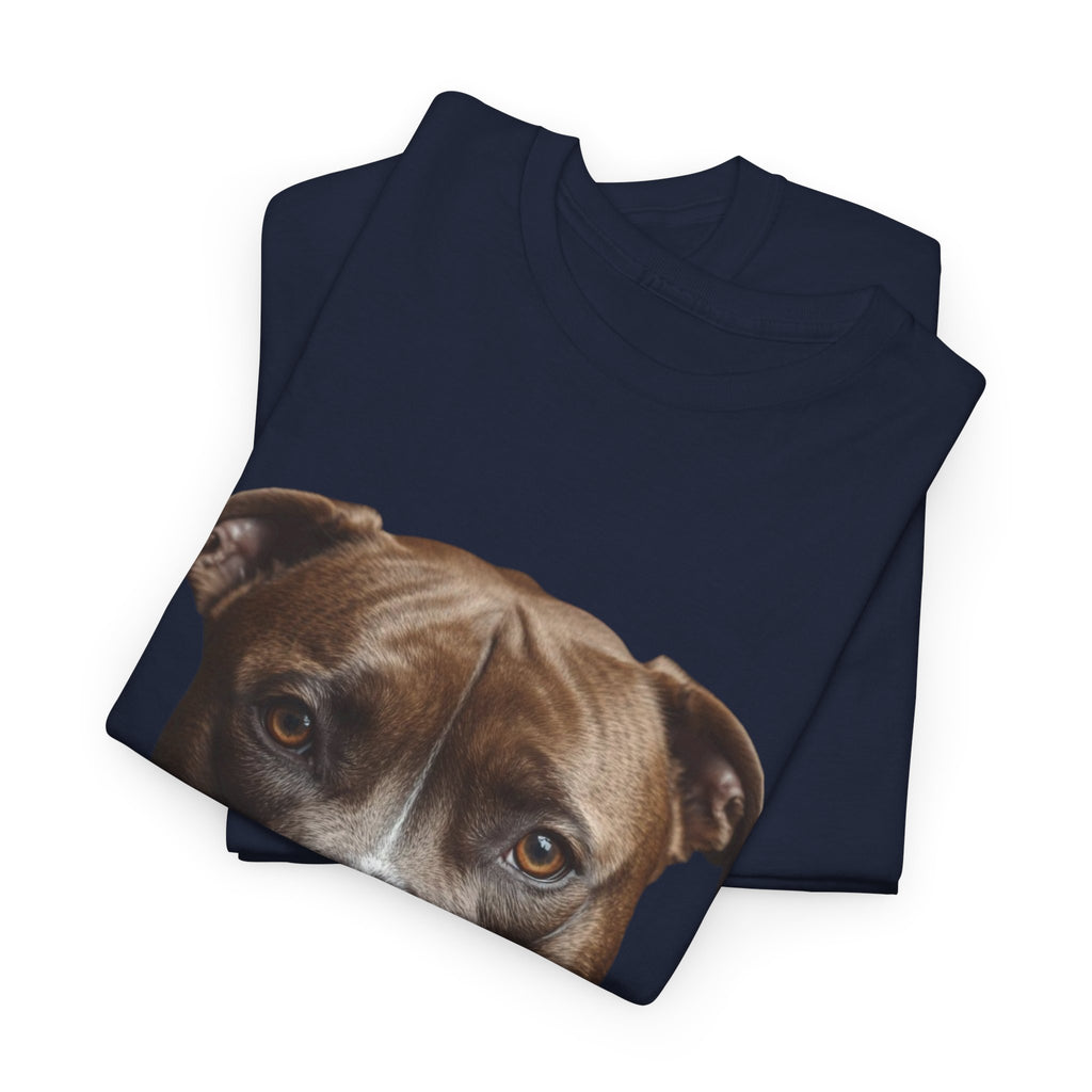 Pit Bull Portrait T-Shirt — Realistic Dog Face Tee for Dog Lovers