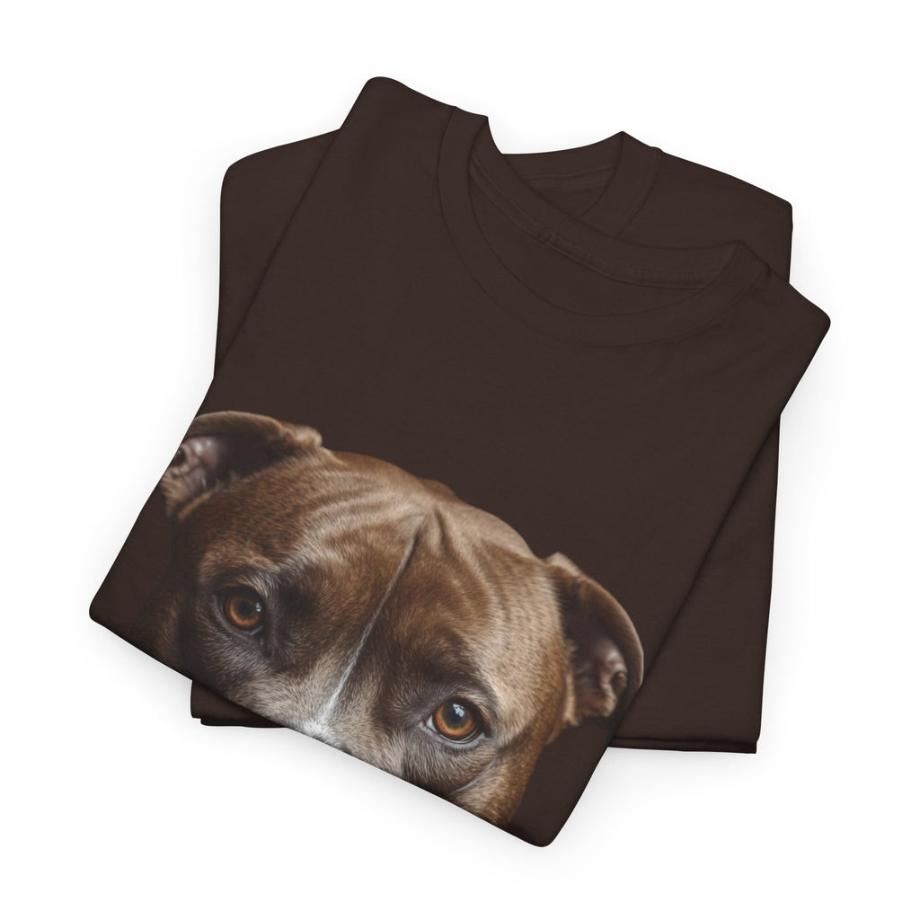 Pit Bull Portrait T-Shirt — Realistic Dog Face Tee for Dog Lovers