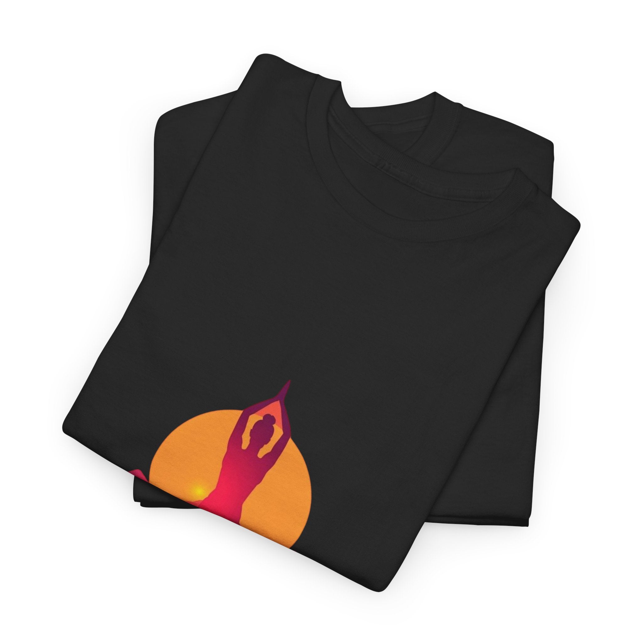 Yoga Sunset Tee — Mountain Sunrise Meditation Graphic T-Shirt