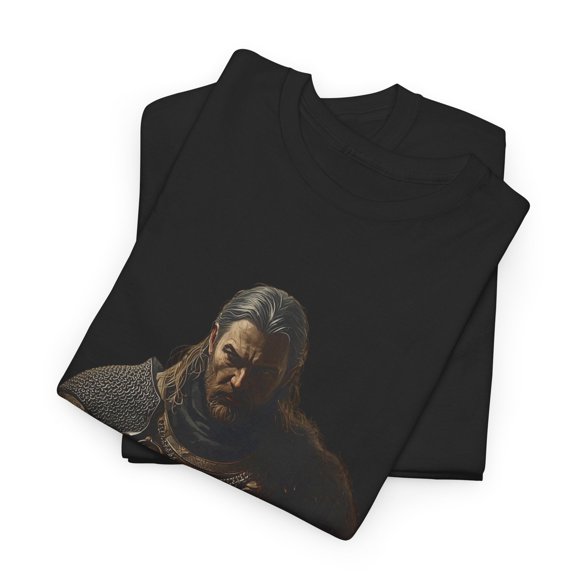 Knight Portrait T-Shirt — Dark Medieval Armor Graphic Tee