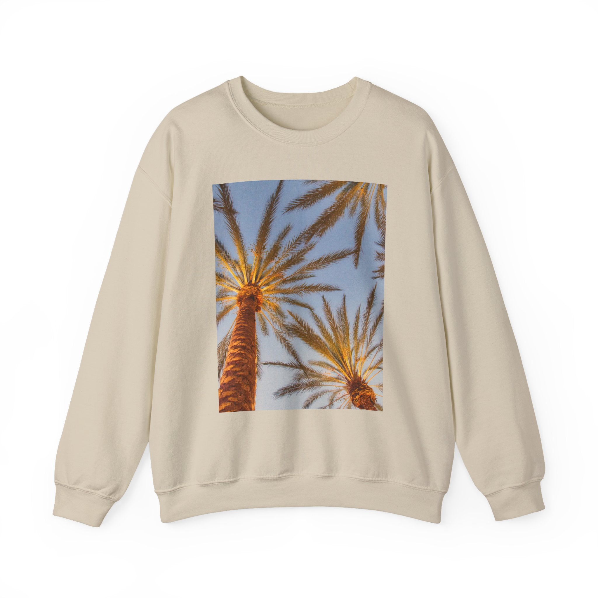 Palm Trees Crewneck Sweatshirt — Vintage Sunset California Vibe