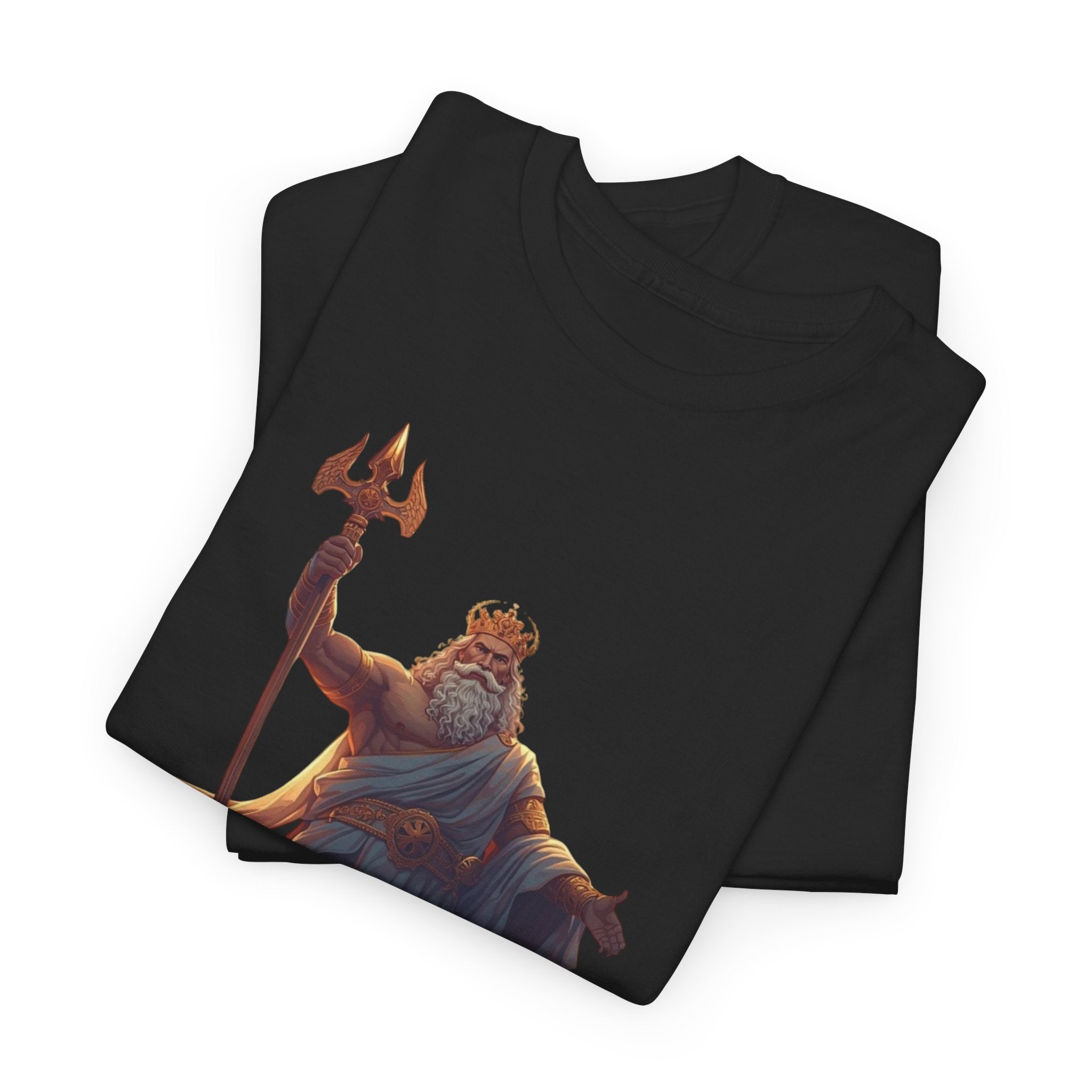 Poseidon Trident Statue T-Shirt — Mythic Sea God Graphic Tee
