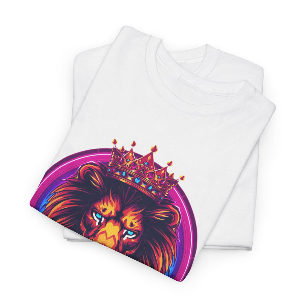 Lion King Crown T-Shirt — Vibrant Neon Lion Graphic Tee
