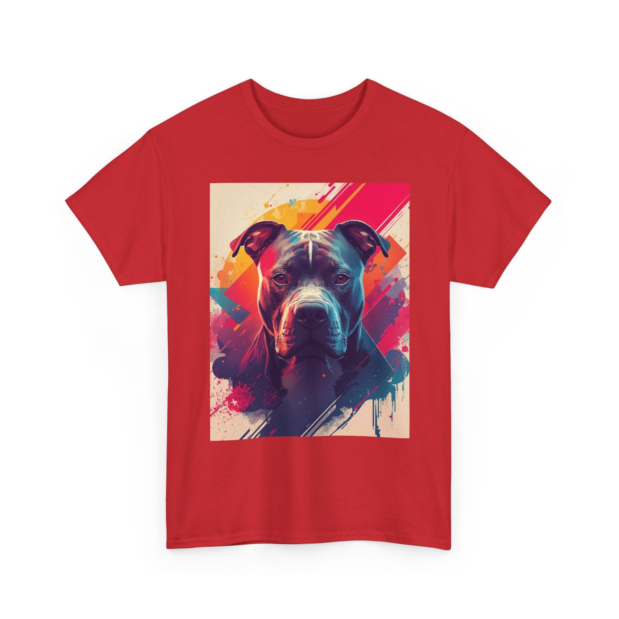 Pit Bull Pop Art T-Shirt — Colorful Abstract Dog Portrait Tee