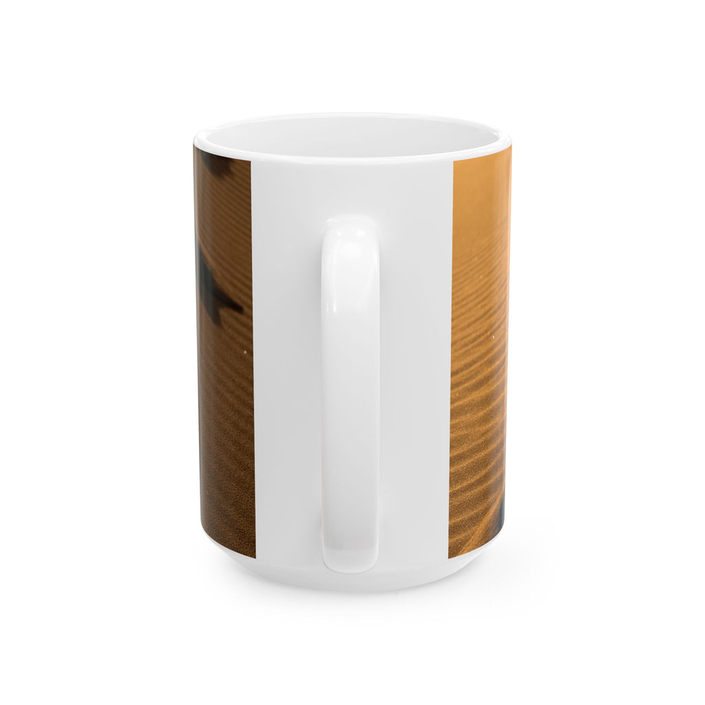 Desert Footprints Ceramic Mug – Sand Dune Photography Coffee Cup (11oz & 15oz)