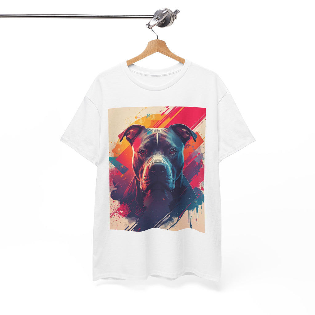 Pit Bull Pop Art T-Shirt — Colorful Abstract Dog Portrait Tee
