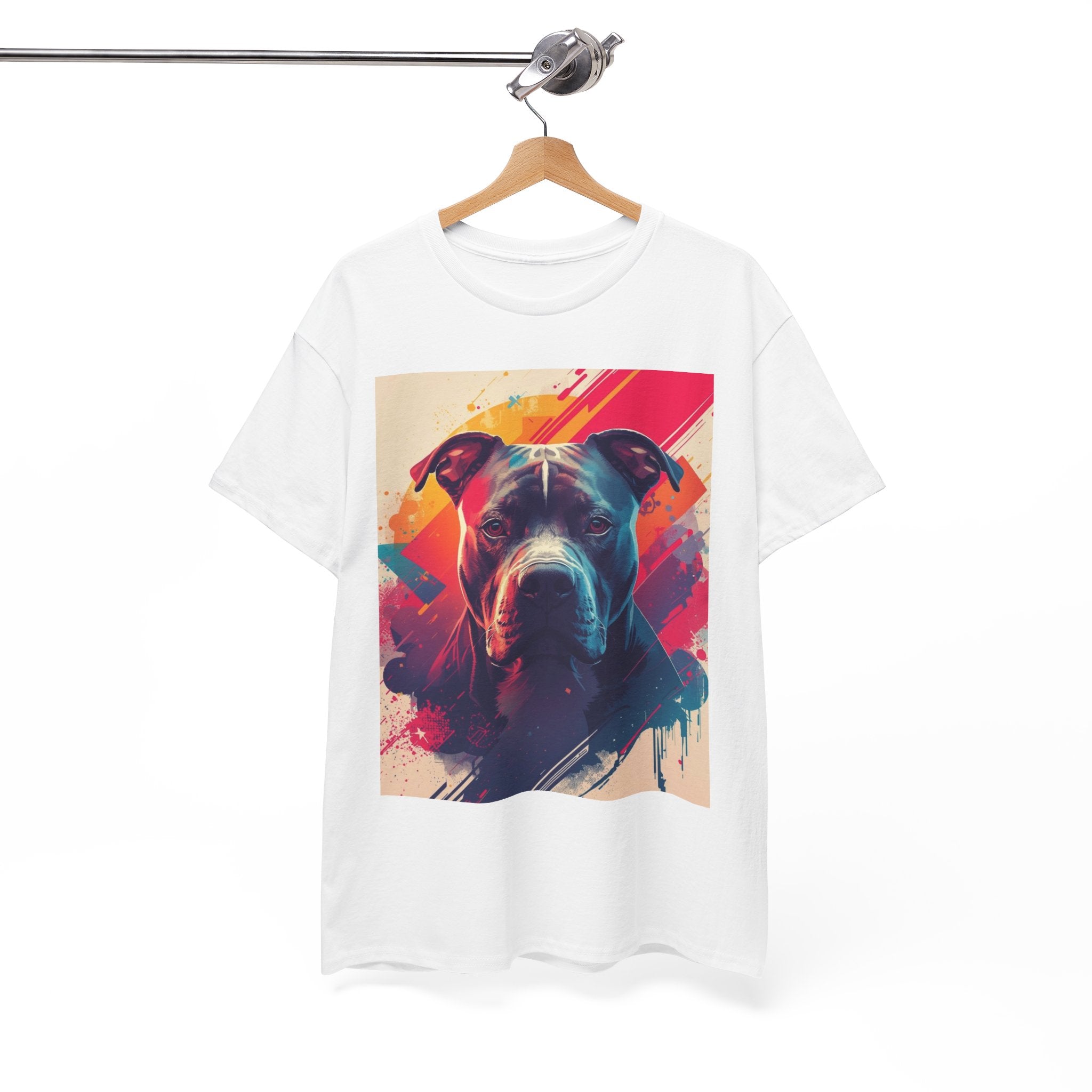 Pit Bull Pop Art T-Shirt — Colorful Abstract Dog Portrait Tee