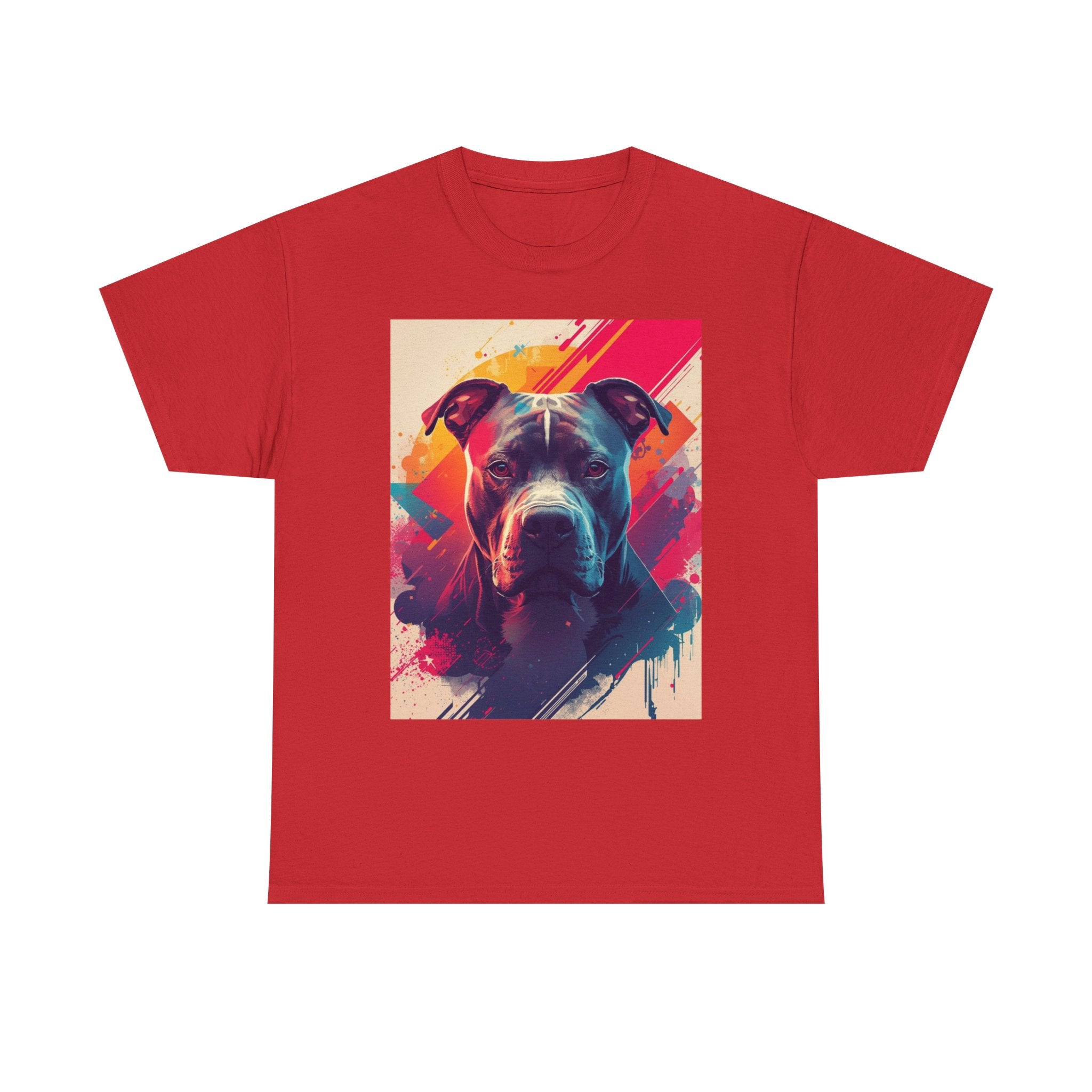 Pit Bull Pop Art T-Shirt — Colorful Abstract Dog Portrait Tee