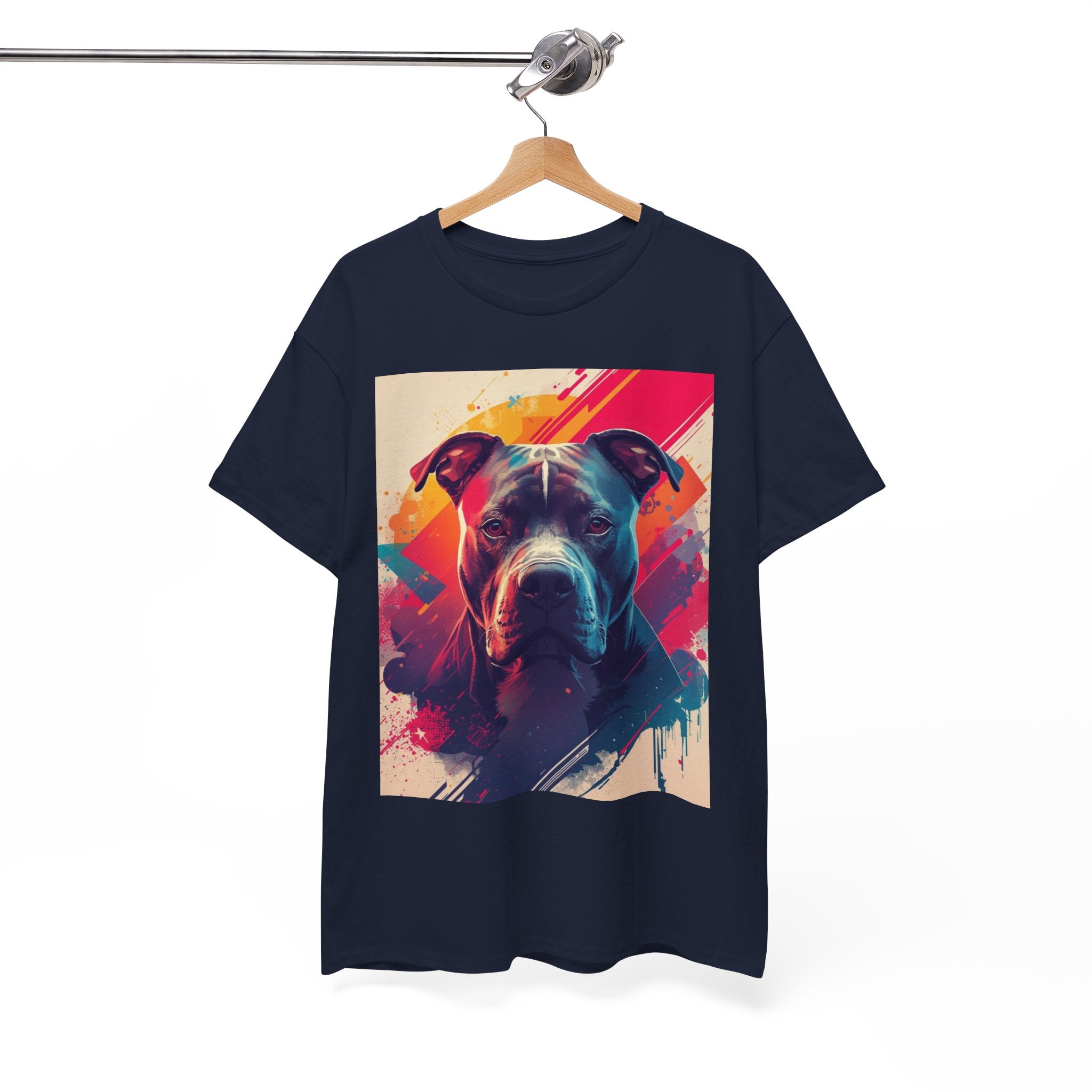 Pit Bull Pop Art T-Shirt — Colorful Abstract Dog Portrait Tee