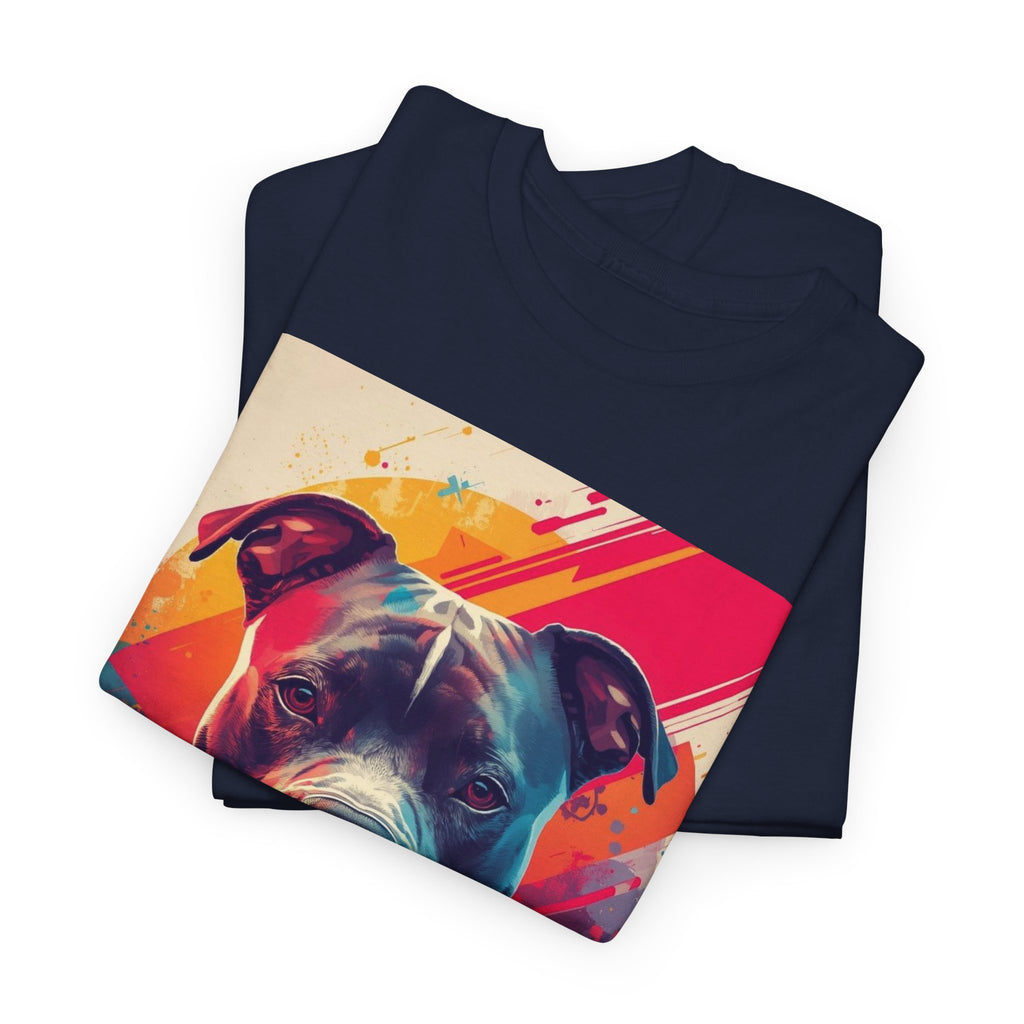 Pit Bull Pop Art T-Shirt — Colorful Abstract Dog Portrait Tee