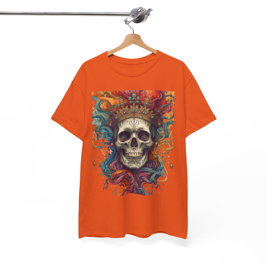Skull King T-Shirt — Colorful Crowned Skull Graphic Tee for Rock, Gothic & Halloween