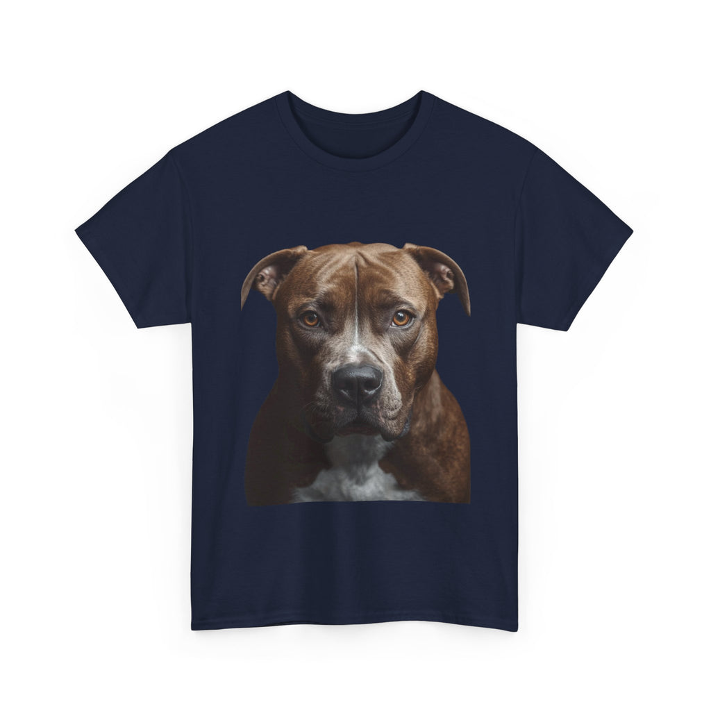 Pit Bull Portrait T-Shirt — Realistic Dog Face Tee for Dog Lovers