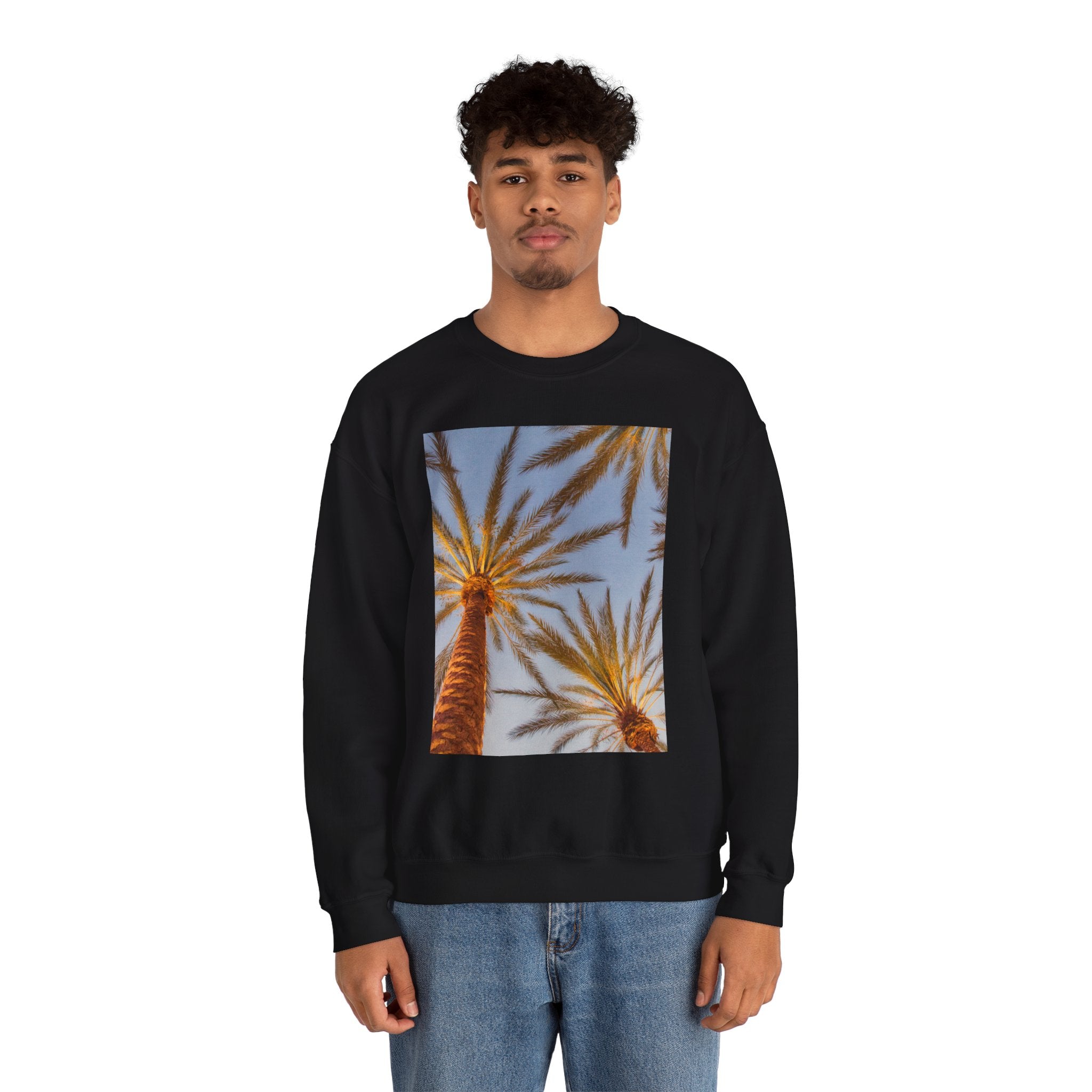 Palm Trees Crewneck Sweatshirt — Vintage Sunset California Vibe