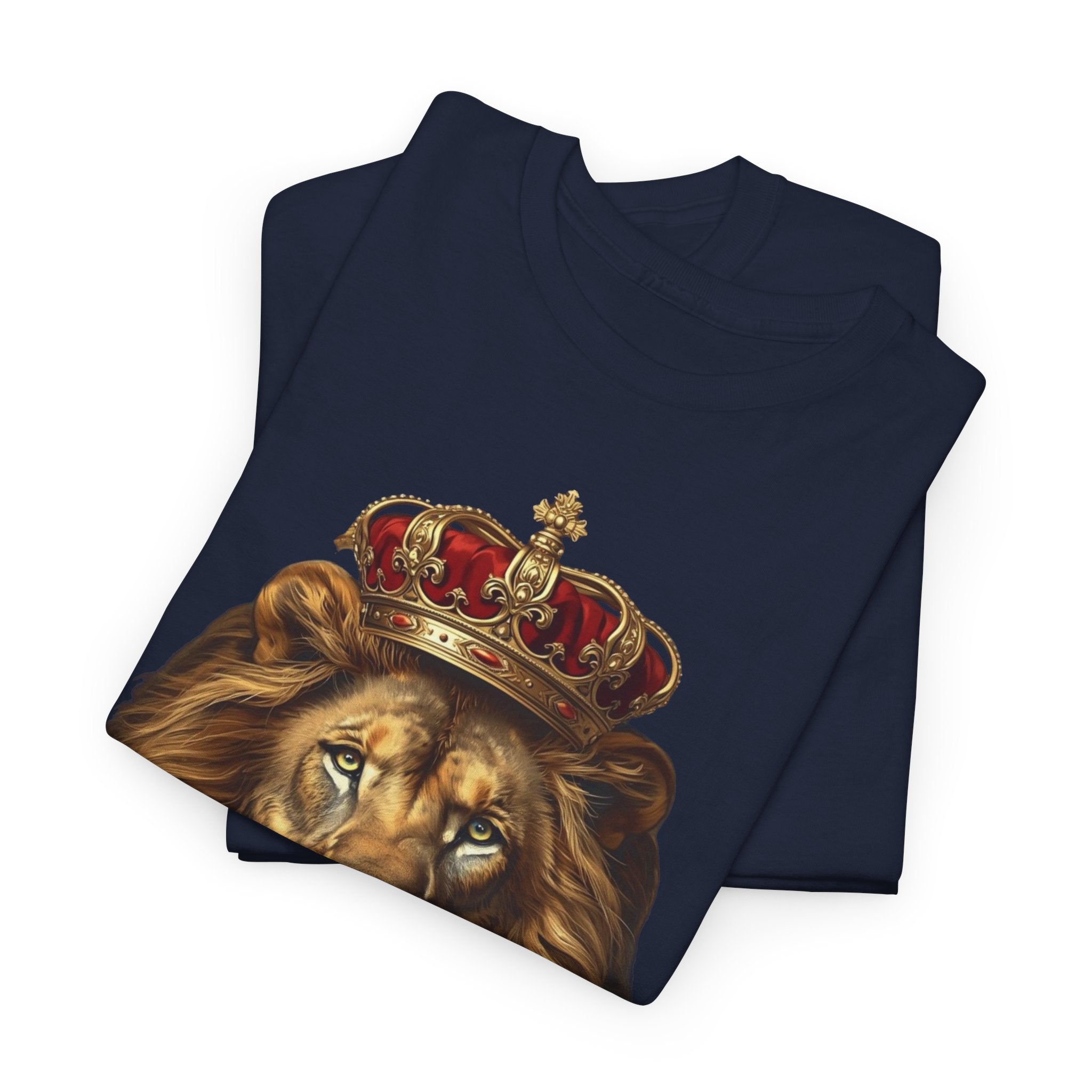 Lion King Crown T-Shirt — Regal Lion Graphic Tee for Men & Women