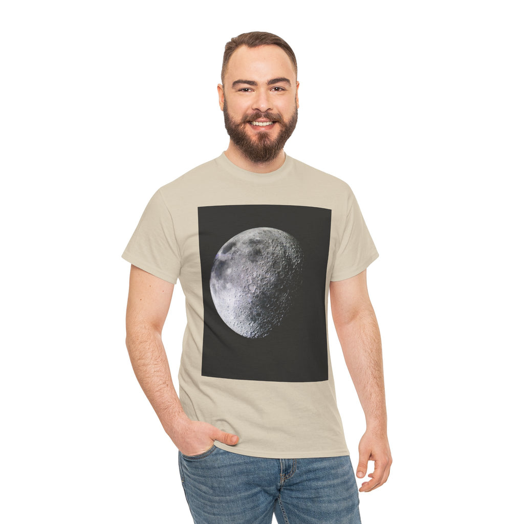 Moon Phase Tee — Realistic Half Moon Graphic T-Shirt