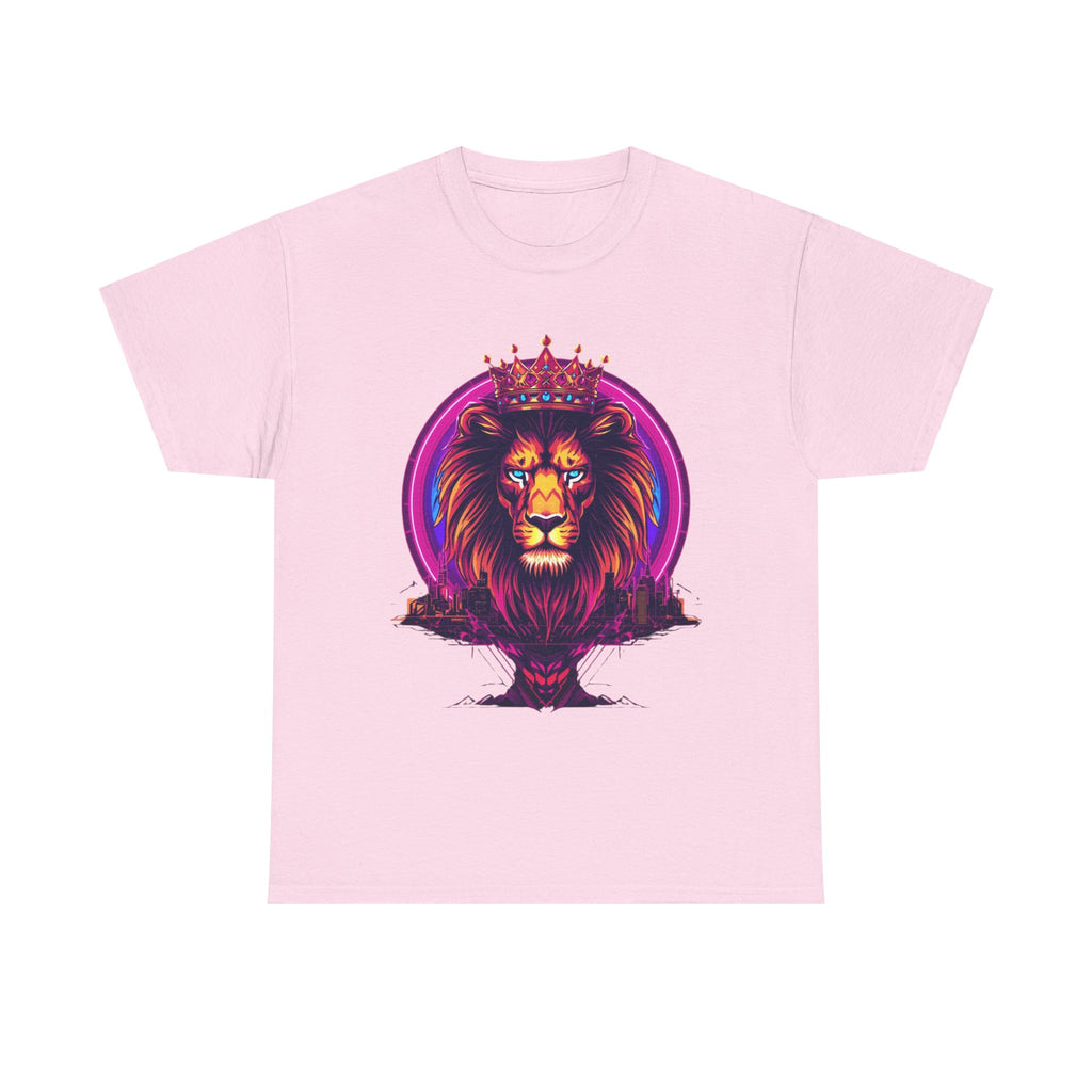 Lion King Crown T-Shirt — Vibrant Neon Lion Graphic Tee