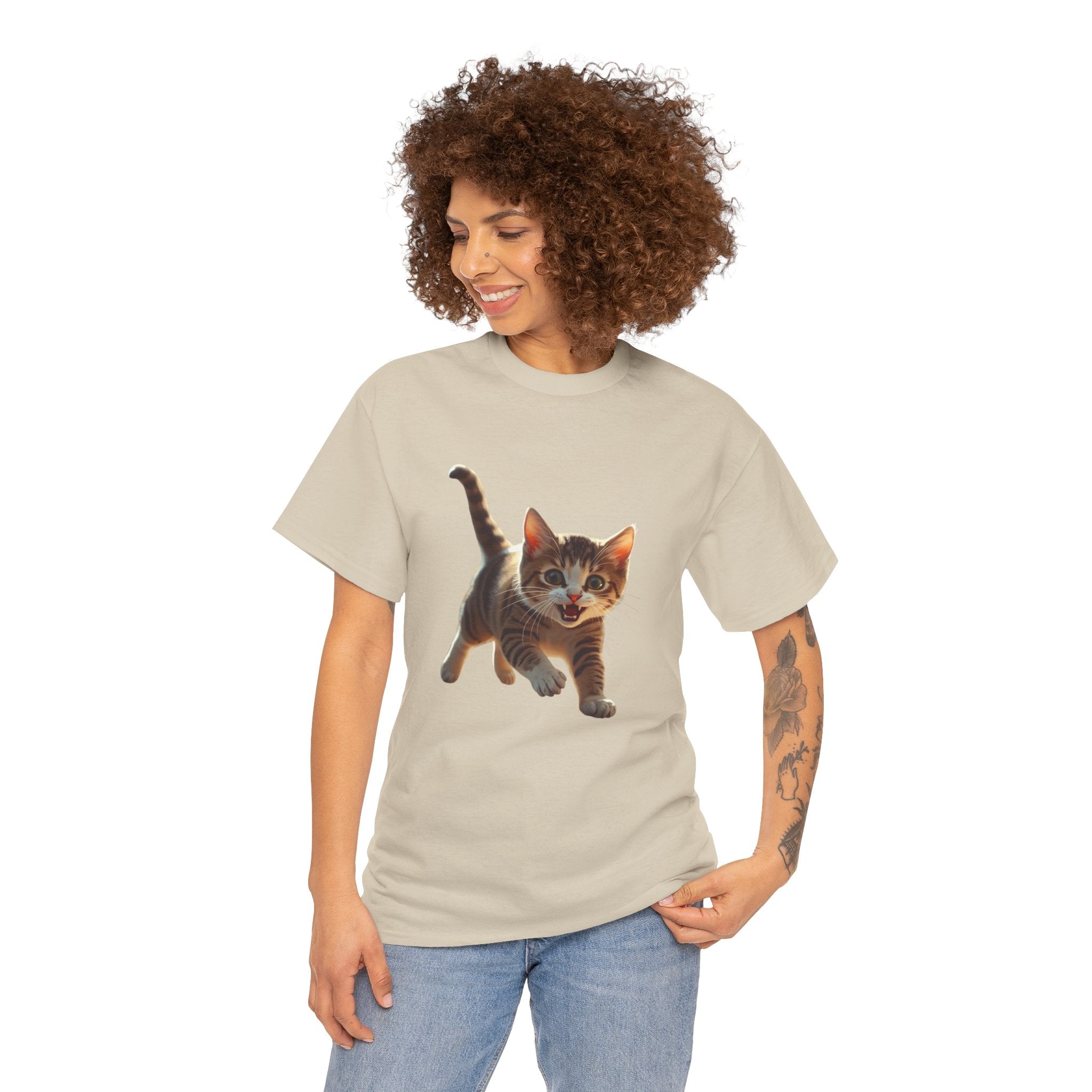 Kitten Graphic Tee — Cute Running Cat T-Shirt for Cat Lovers