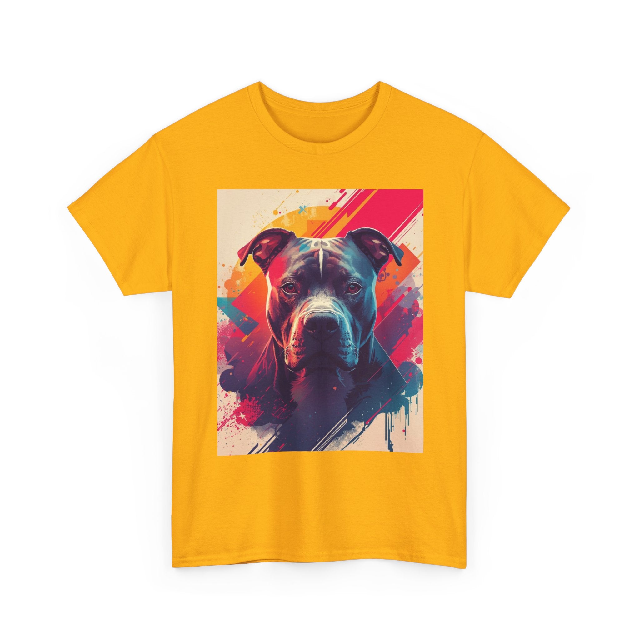 Pit Bull Pop Art T-Shirt — Colorful Abstract Dog Portrait Tee