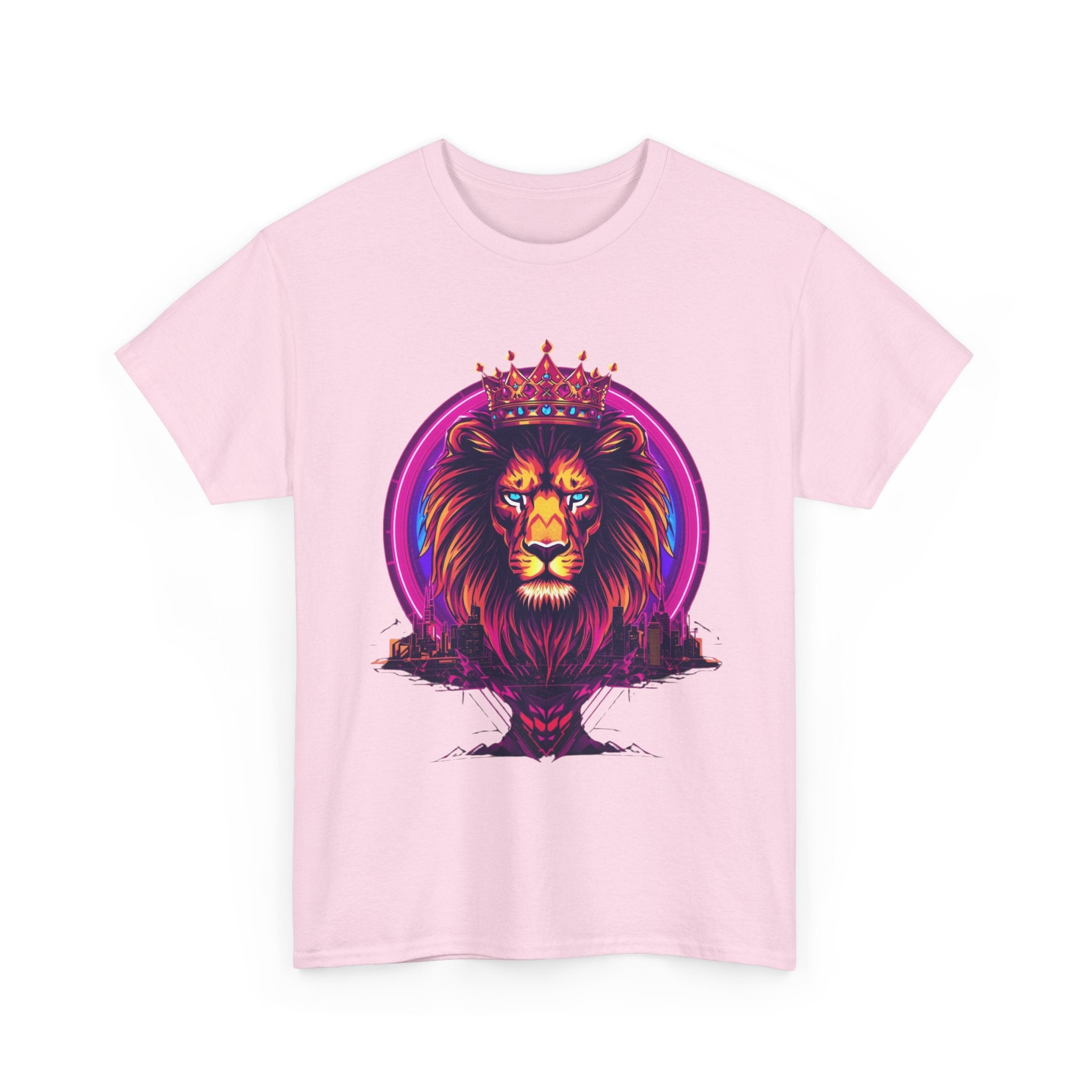 Lion King Crown T-Shirt — Vibrant Neon Lion Graphic Tee