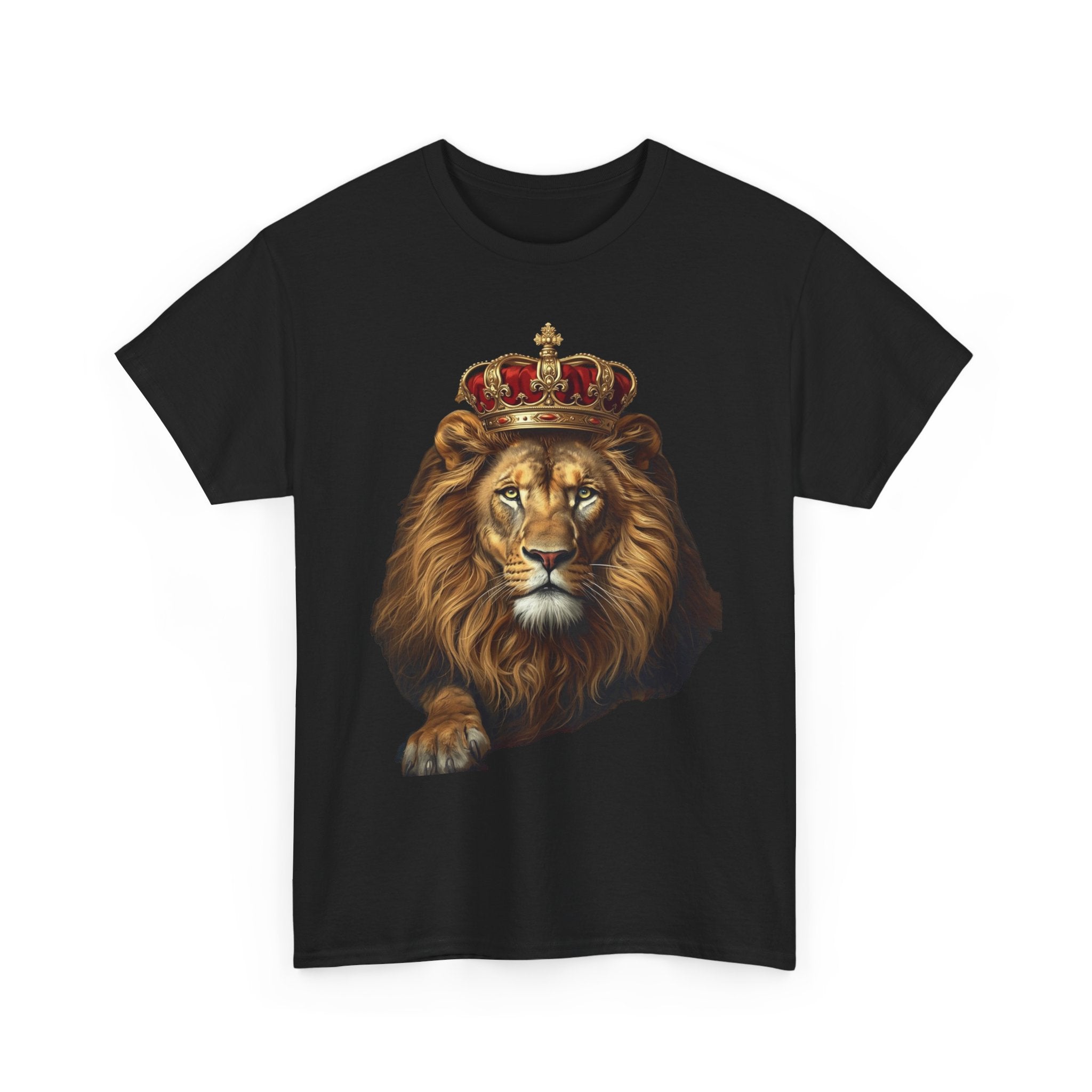 Lion King Crown T-Shirt — Regal Lion Graphic Tee for Men & Women