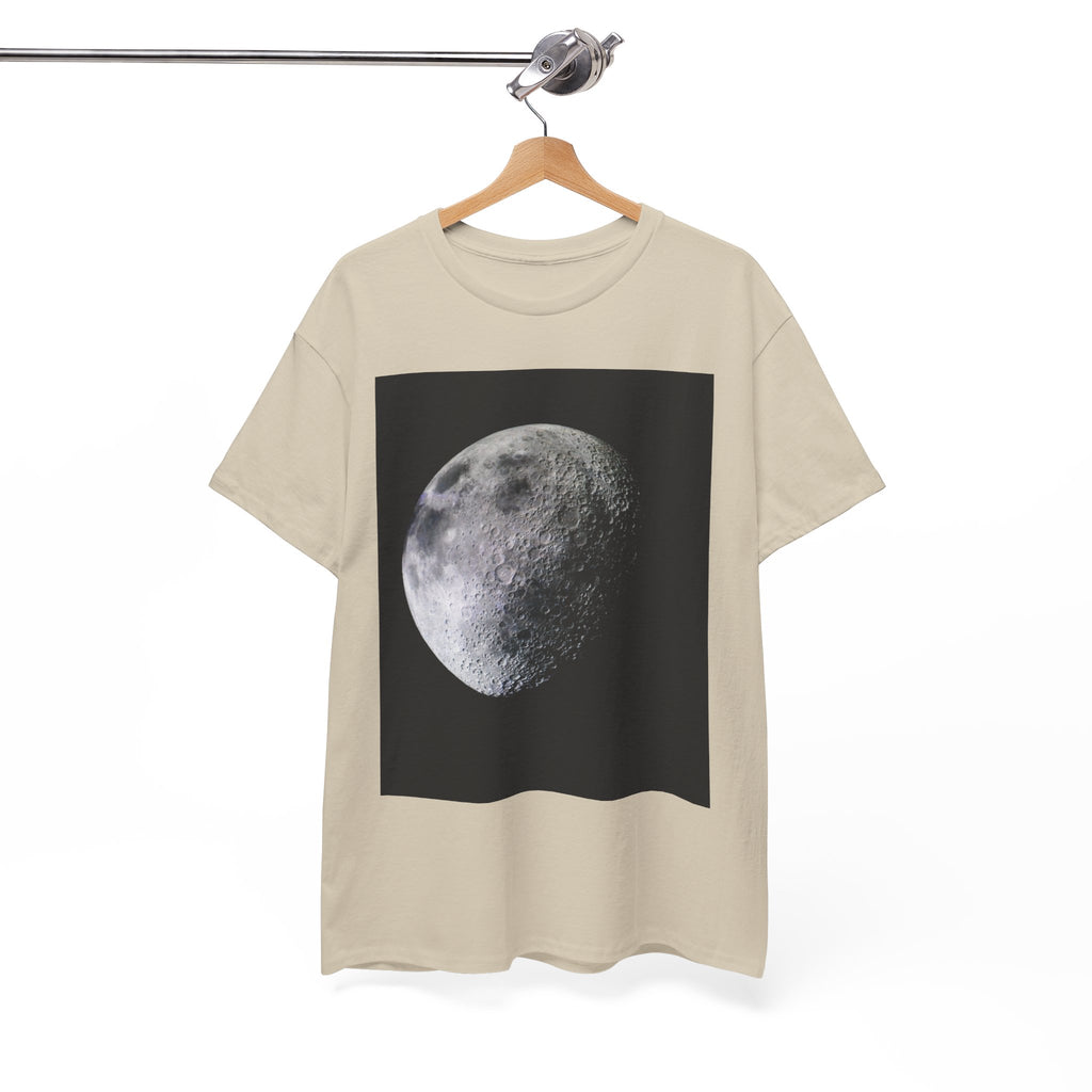 Moon Phase Tee — Realistic Half Moon Graphic T-Shirt