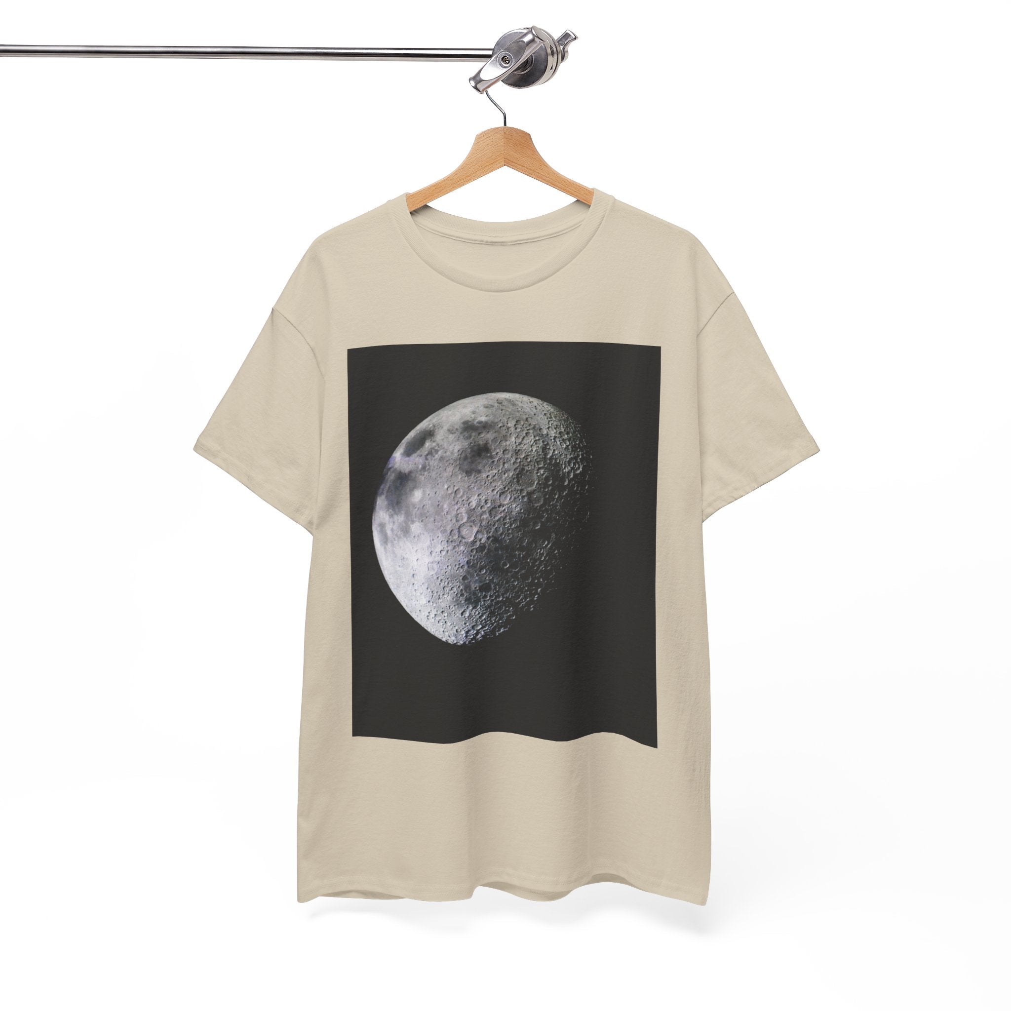 Moon Phase Tee — Realistic Half Moon Graphic T-Shirt