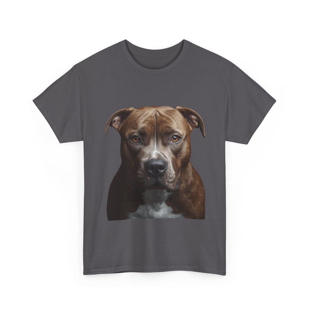 Pit Bull Portrait T-Shirt — Realistic Dog Face Tee for Dog Lovers