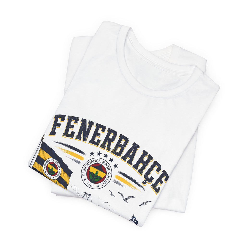 Fenerbahçe Istanbul Scenic T-Shirt — Bosphorus Ferry & Flag Design