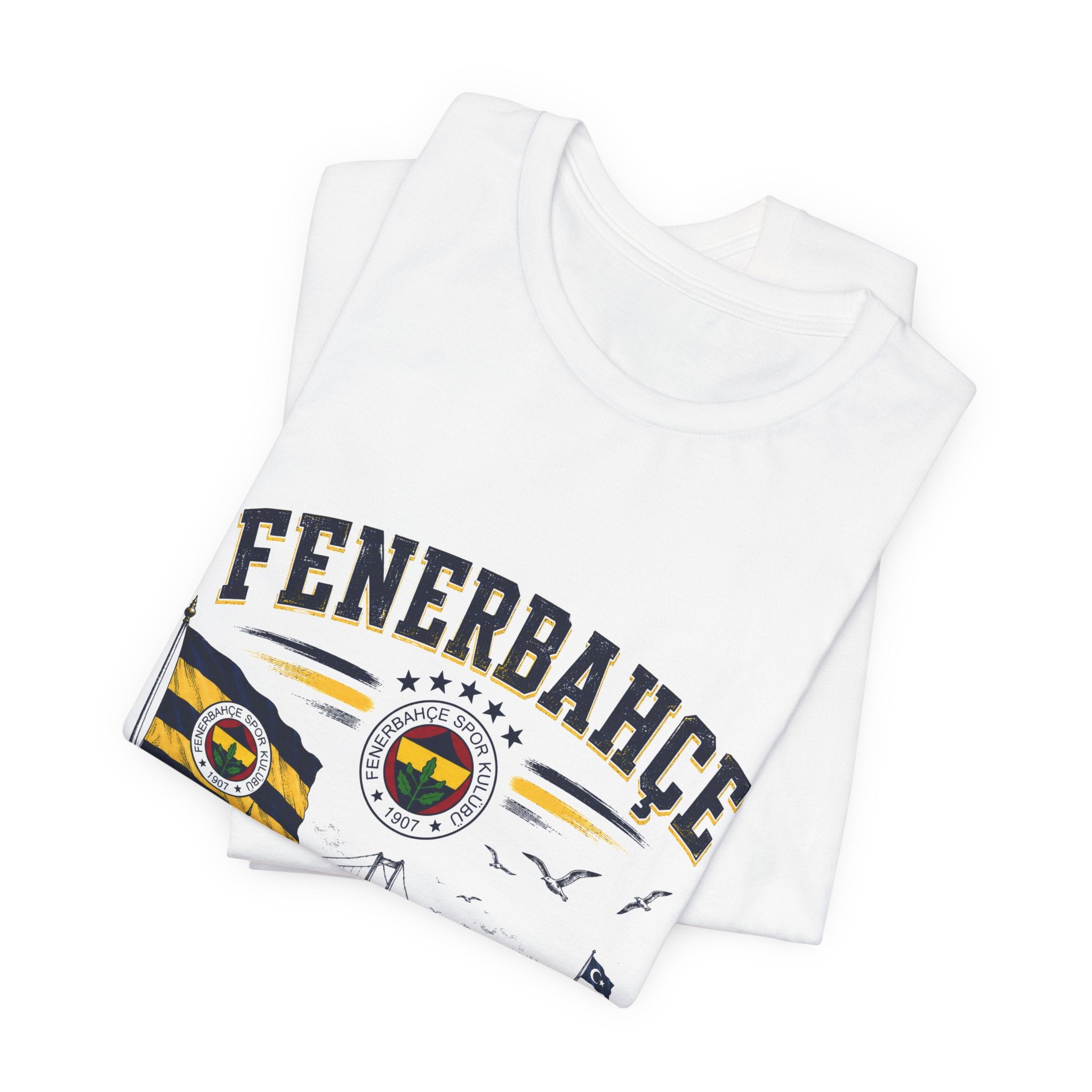 Fenerbahçe Istanbul Scenic T-Shirt — Bosphorus Ferry & Flag Design