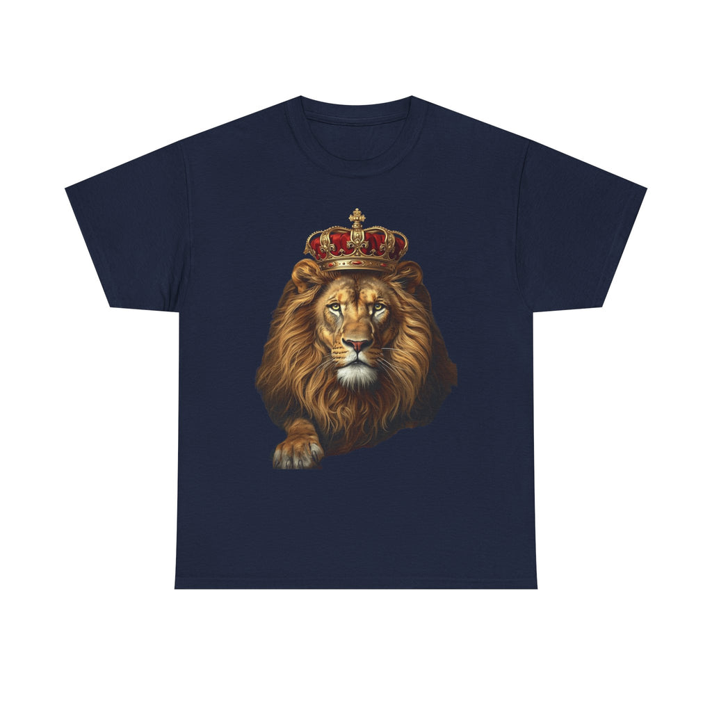 Lion King Crown T-Shirt — Regal Lion Graphic Tee for Men & Women