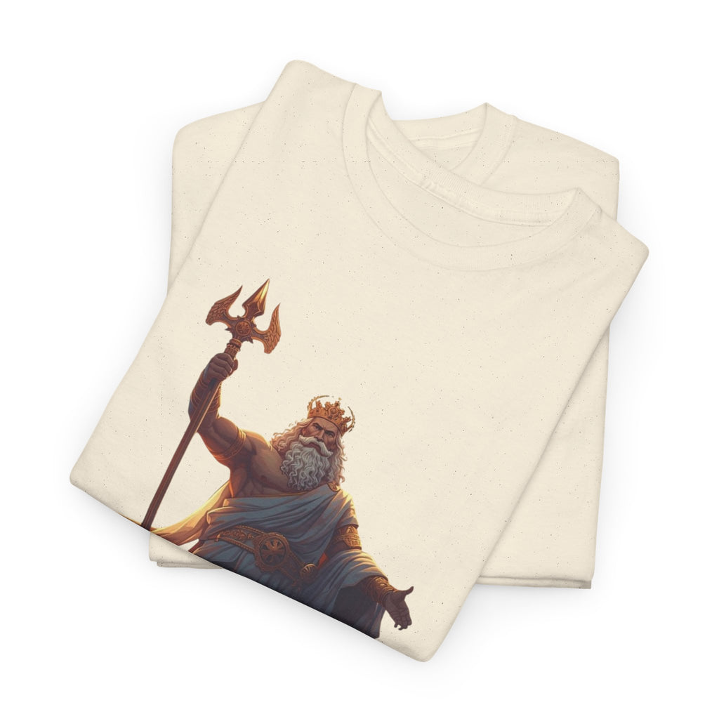 Poseidon Trident Statue T-Shirt — Mythic Sea God Graphic Tee