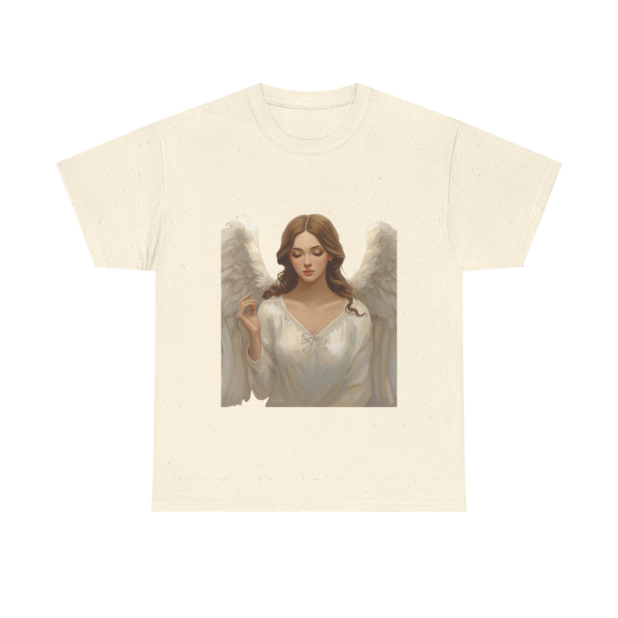 Angel Portrait T‑Shirt — Serene Guardian Wings Tee