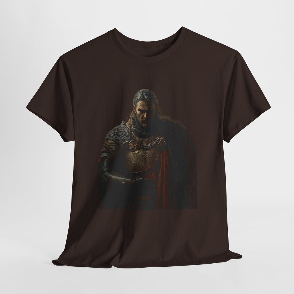 Knight Portrait T-Shirt — Dark Medieval Armor Graphic Tee
