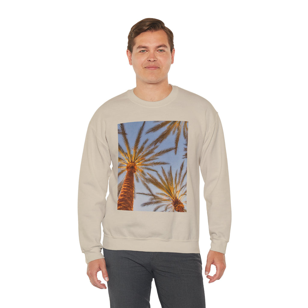 Palm Trees Crewneck Sweatshirt — Vintage Sunset California Vibe