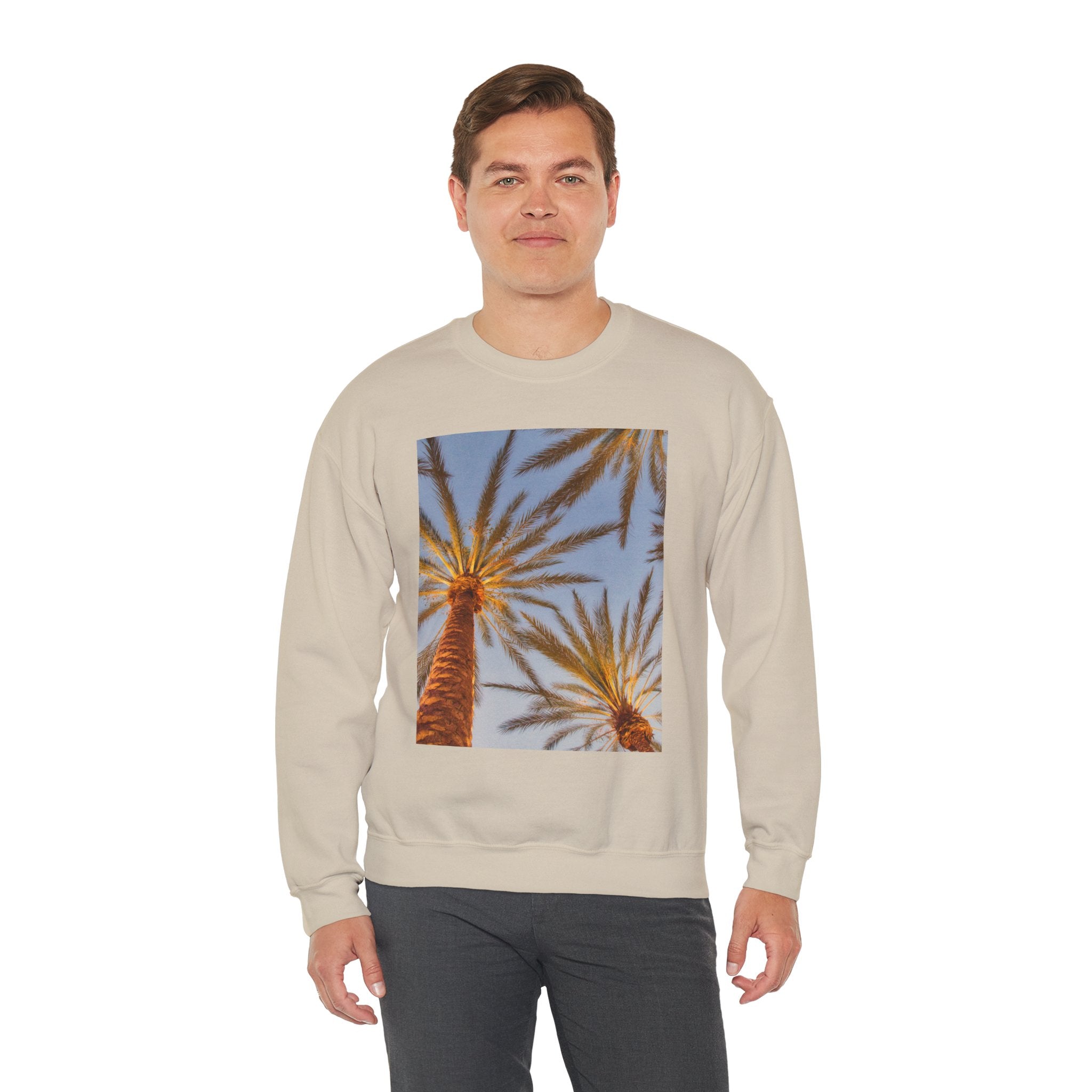 Palm Trees Crewneck Sweatshirt — Vintage Sunset California Vibe