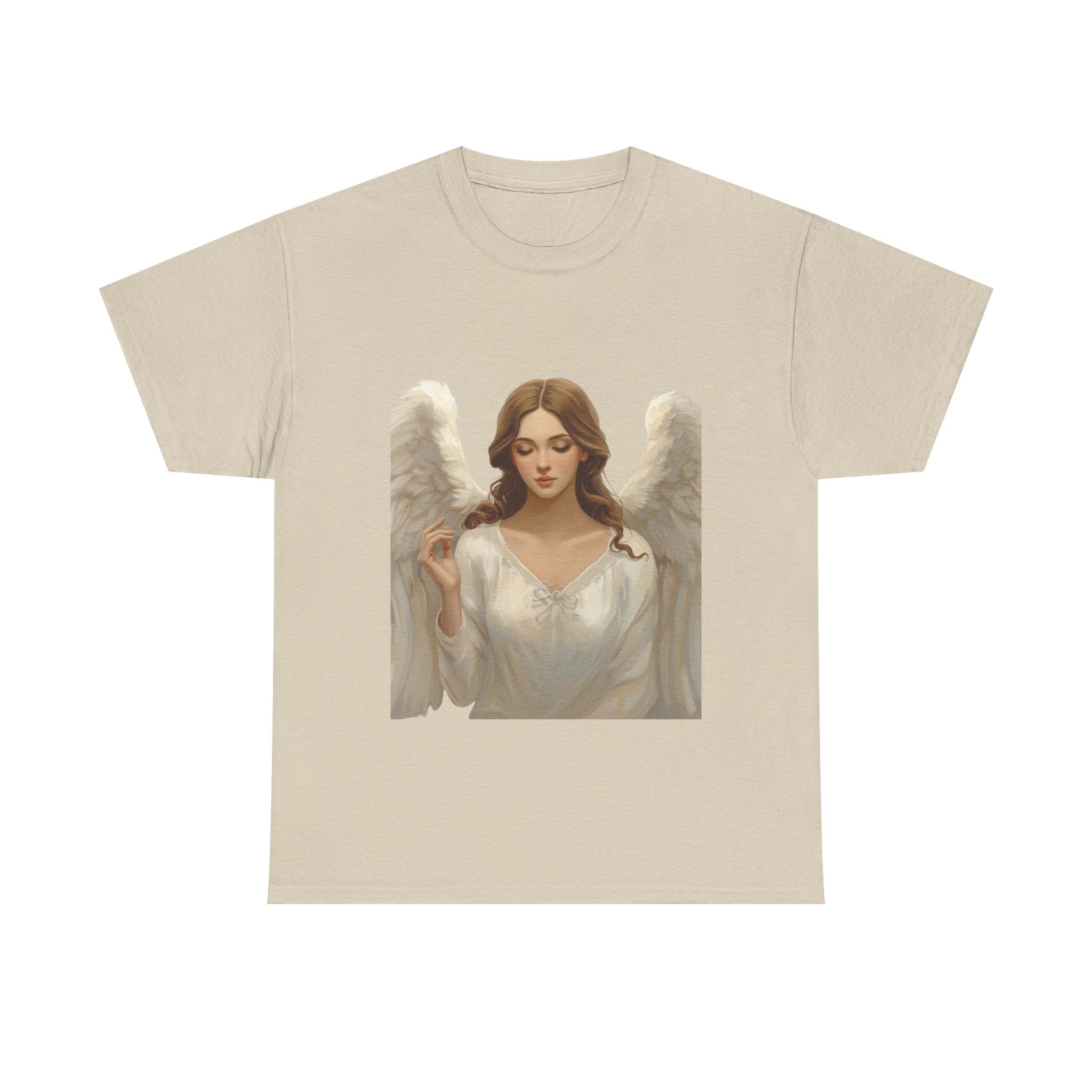Angel Portrait T‑Shirt — Serene Guardian Wings Tee